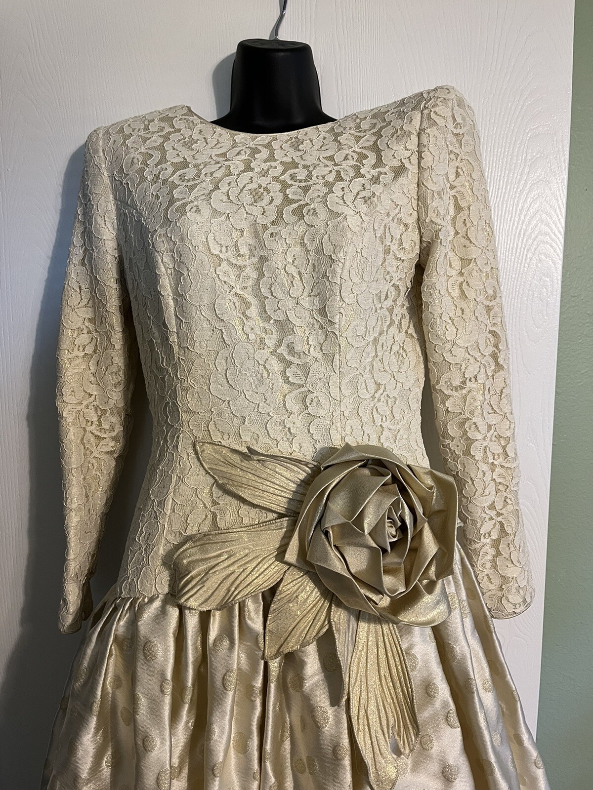 Vintage 1980’s Eugene Alexander Party Prom Dress Cream Size 8