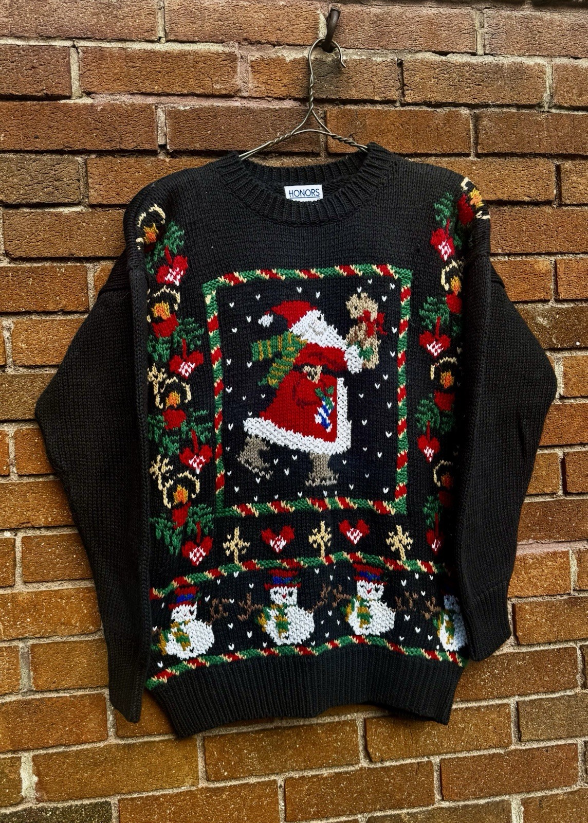 Vintage NWT 90s Womans Honors Knitted Christmas Sweater Cotton Blend Size Medium