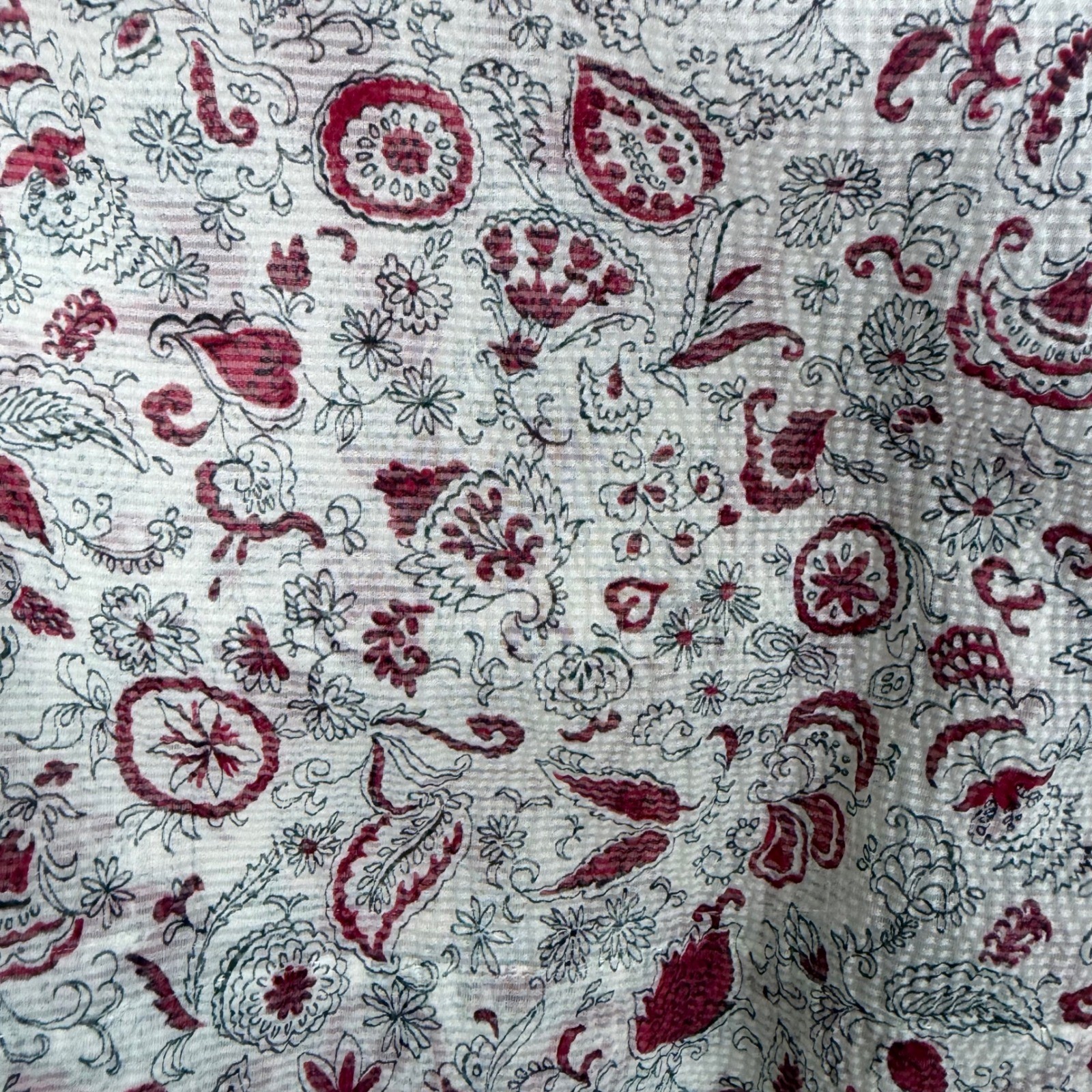 Vintage 1950s 60s Handmade Sheer Paisley Floral Bow Fit Flare Dress M VTG