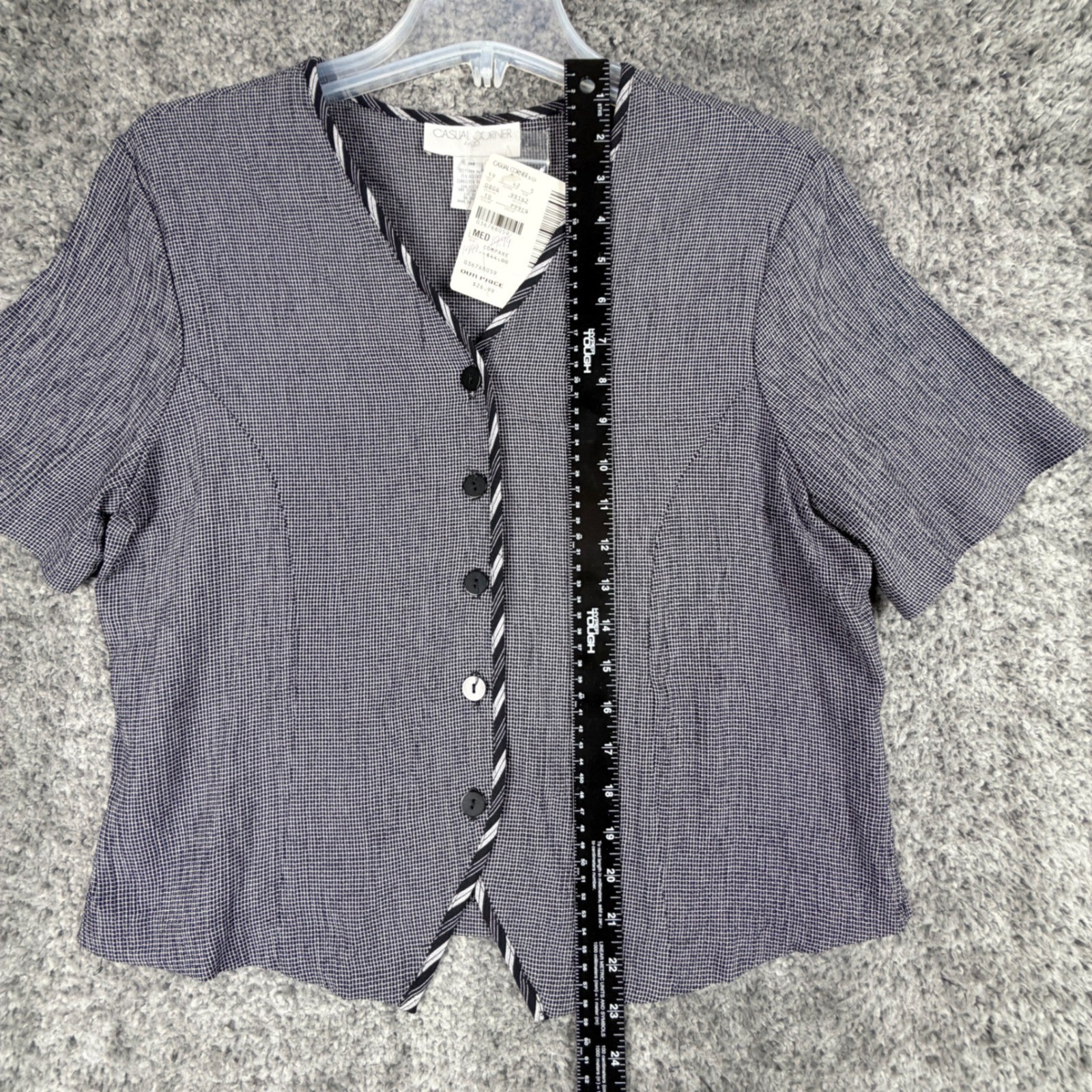 NEW Vtg Casual Corner & Co Women’s Medium 2 Piece Skirt Top Set Black White USA