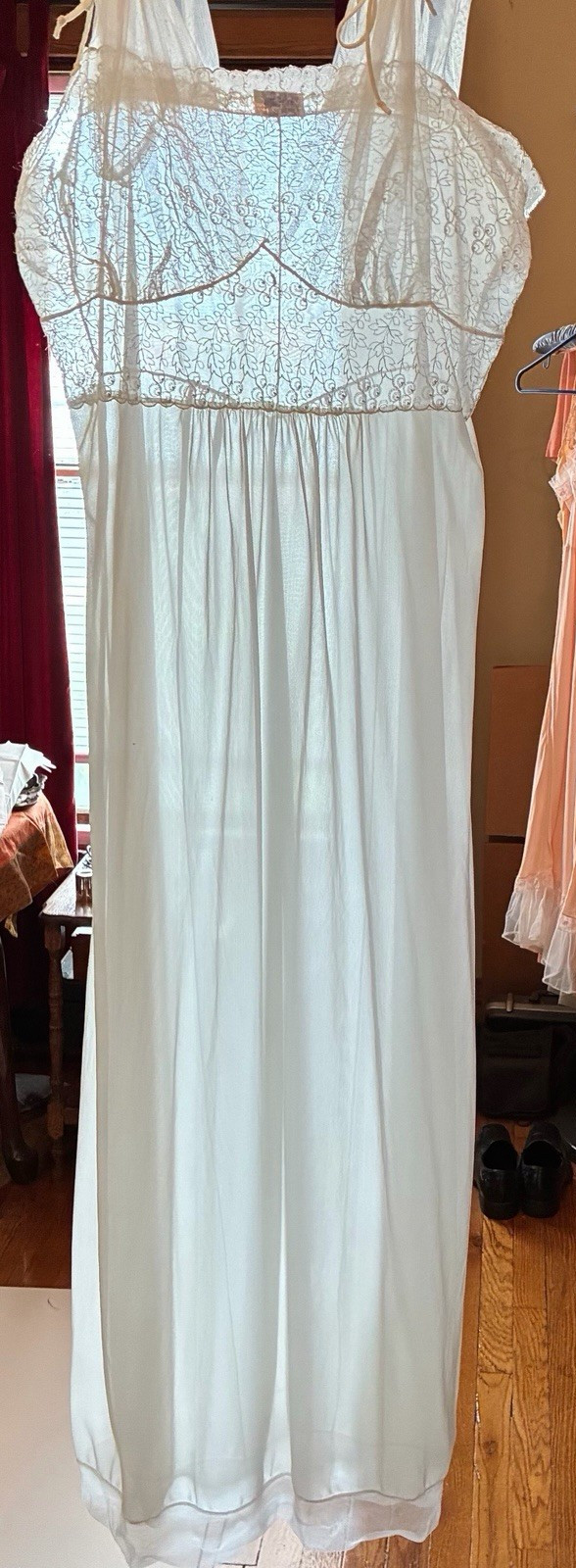 Vintage Sexy Naughty Sheer 1960S Miss Siren Nylon Négligée Nightgown Size 38 ￼