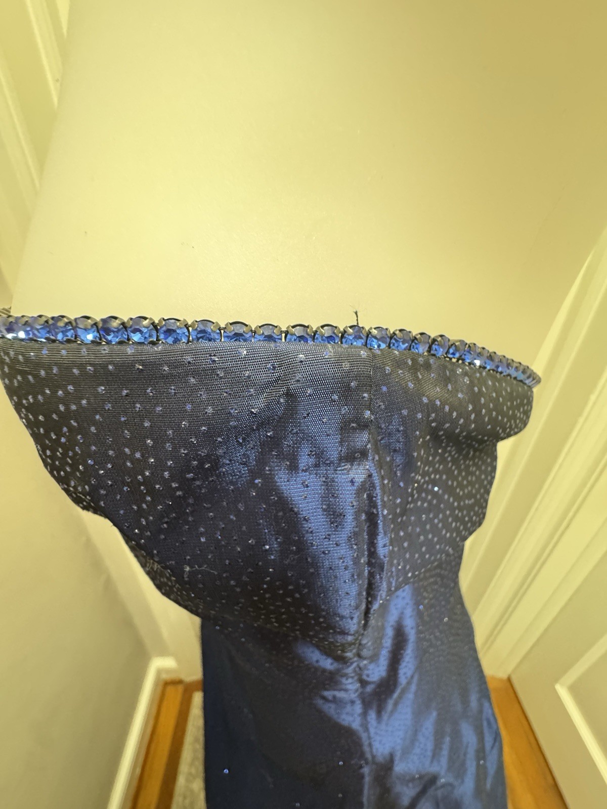 VTG Scott McClintock Blue Sparkle Strapless Gown Dress 12 Midnight Navy Prom