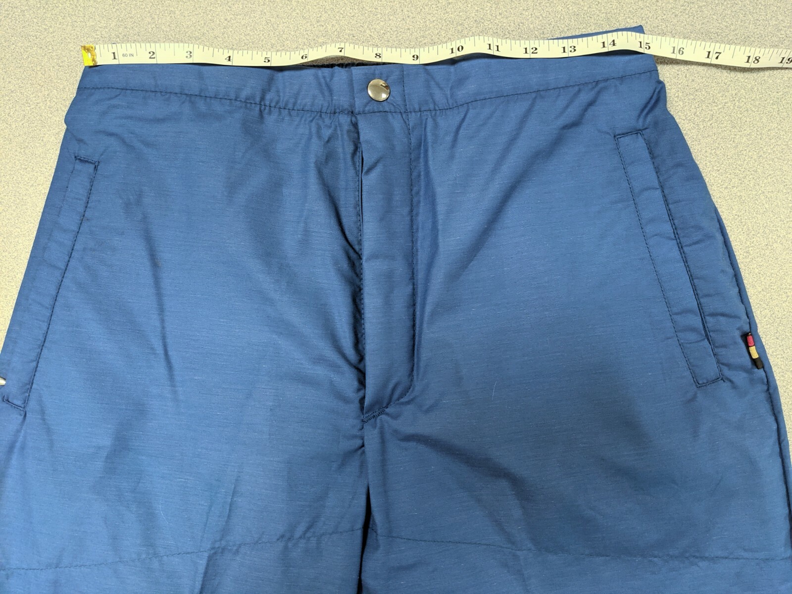 Vintage Sunbuster Cropped Joggers Blue Medium 30 Made In USA Polycotton