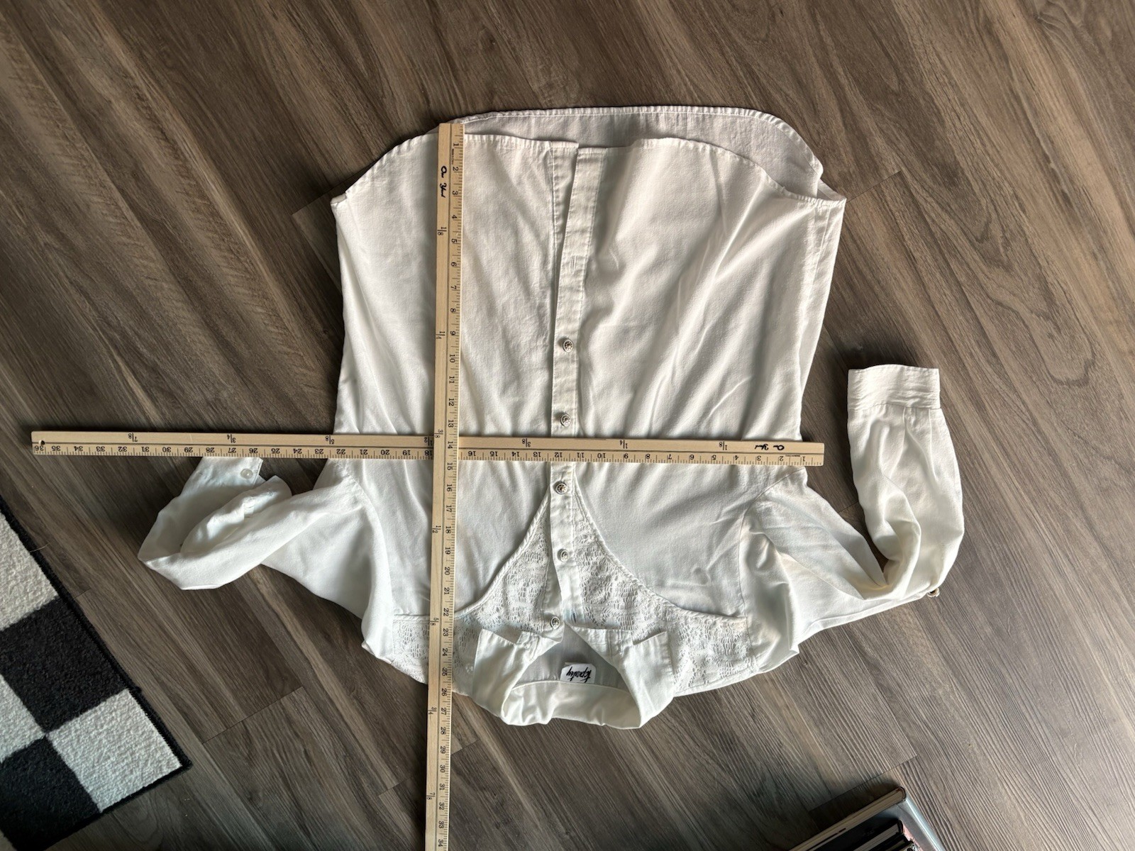80’s Vintage Victorian Cotton Button Up Large Large Sleeve White Buttons