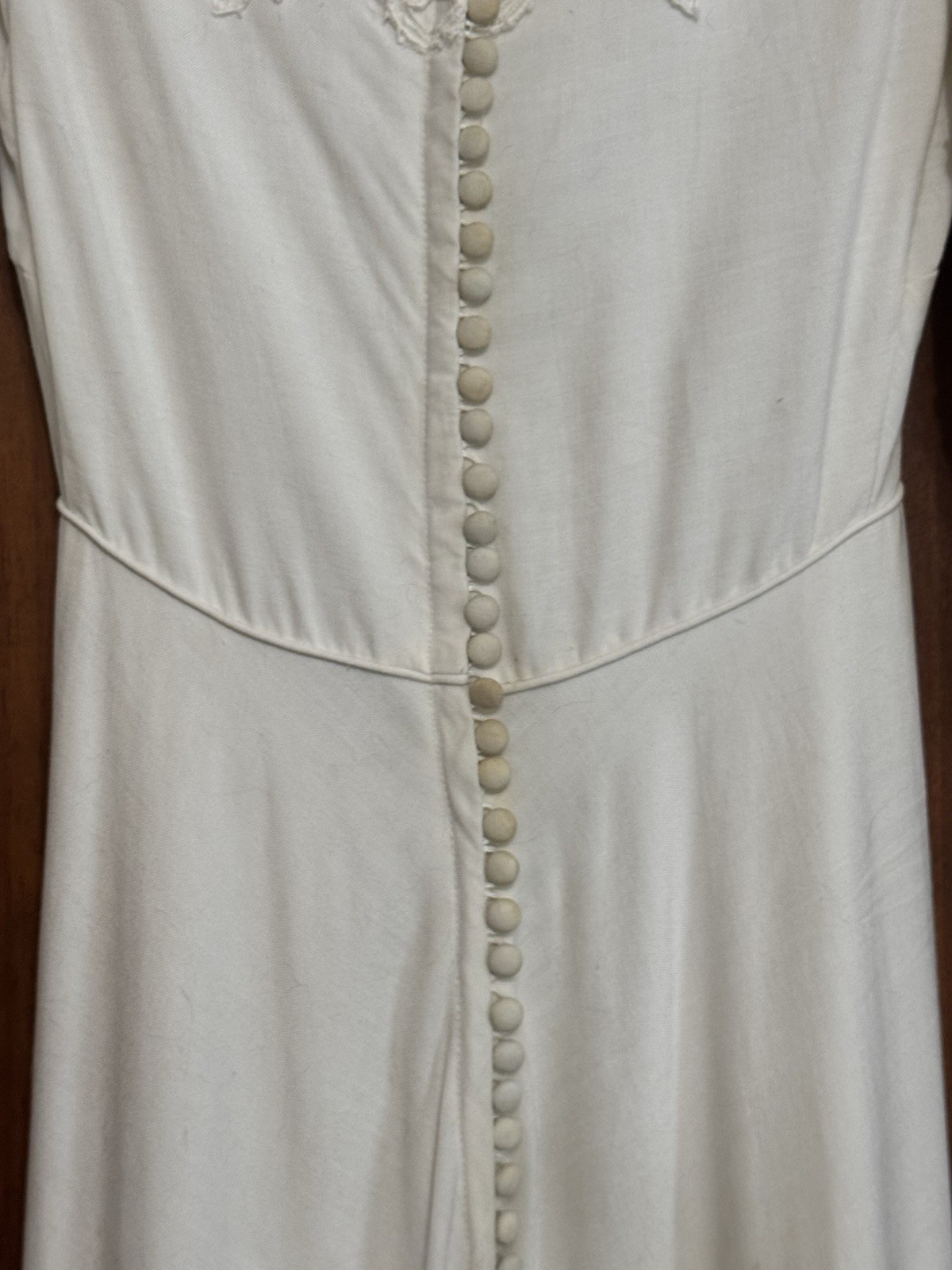 Vintage 1960s Alfred Angelo Edythe Vincent Wedding Dress XS Lace Linen