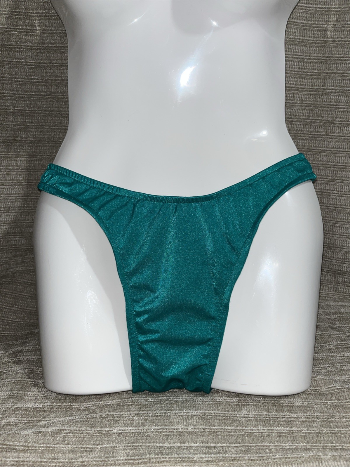 Vintage Green Antron Nylon Satin Bikini Shiny Sissy Panties Swim Second Skin L