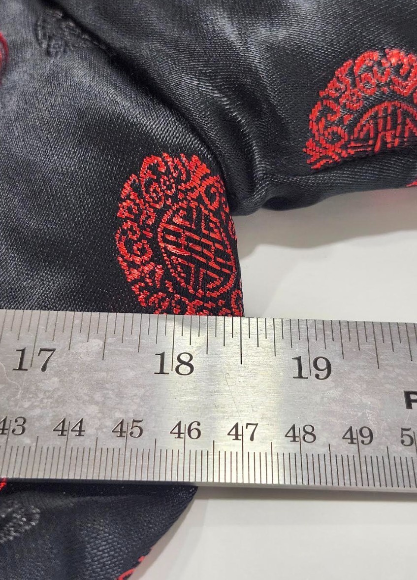 VTG 80’s does 30s Inspired Red Black Satin Brocade Asian Motif Jacket S M Gigi