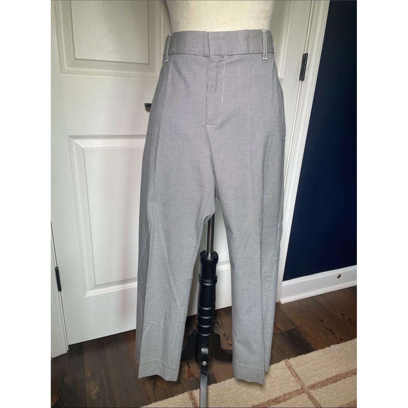 NWT Vintage Y2K Gap Tailored Trousers Pants Black & White Houndstooth Size 14