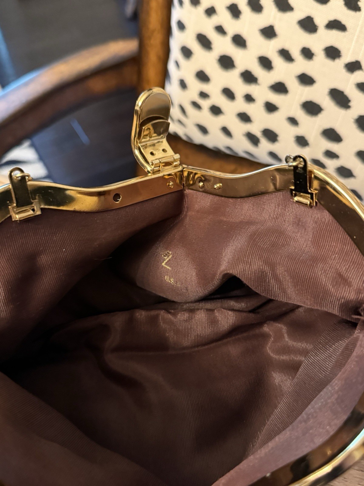VTG HL USA Brown Chocolate Clutch Shoulder Strap Purse Gorgeous