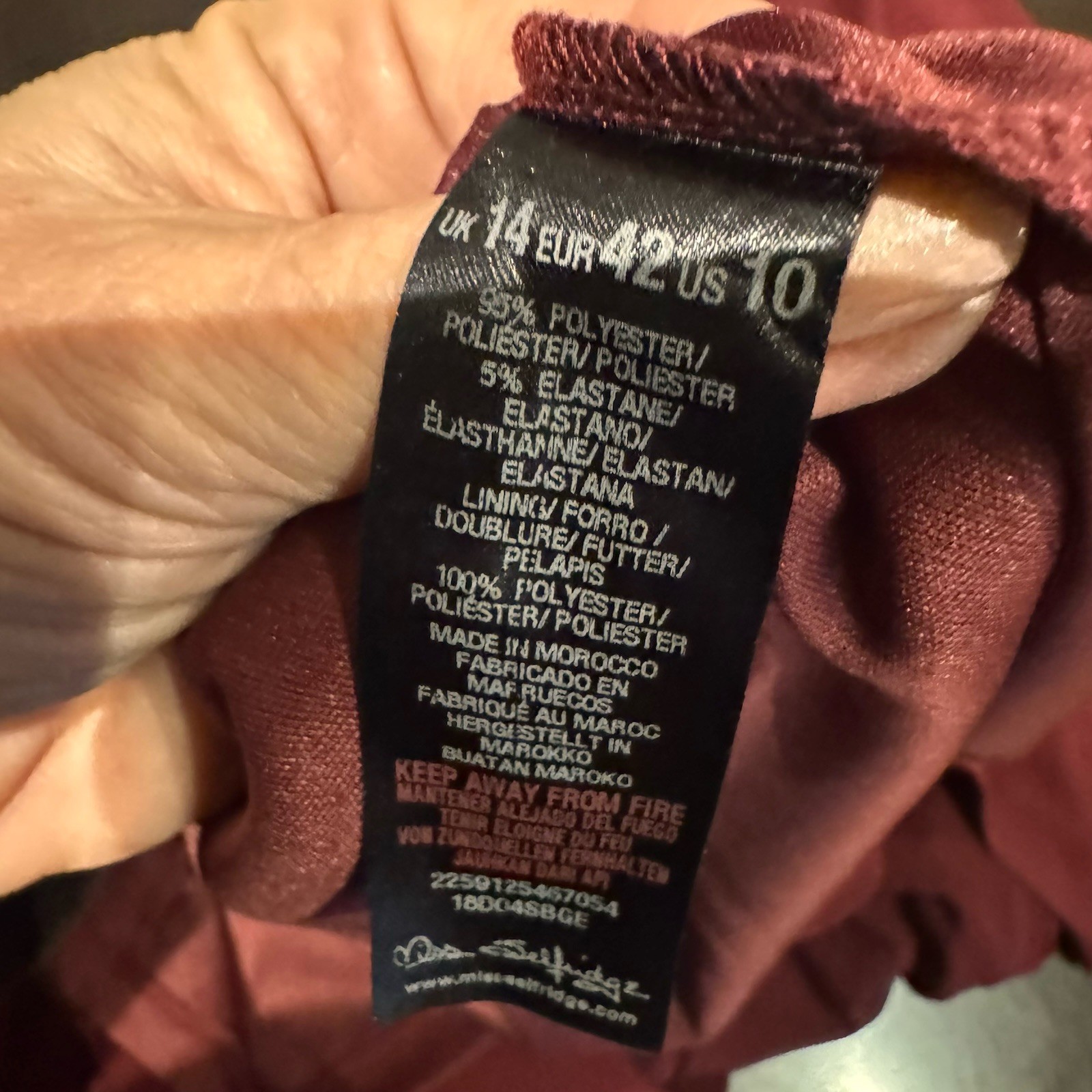 Vintage Miss Selfridge Burgundy Double Wrap Dress Unworn Size 10