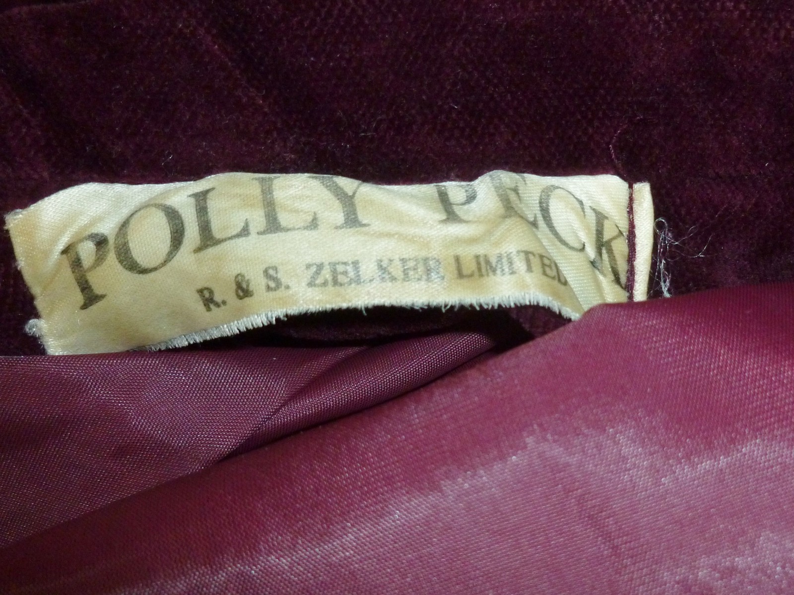 Vintage Polly Peck Zelker Blazer Jacket Dark Red 1960s SZ M Mod Womens