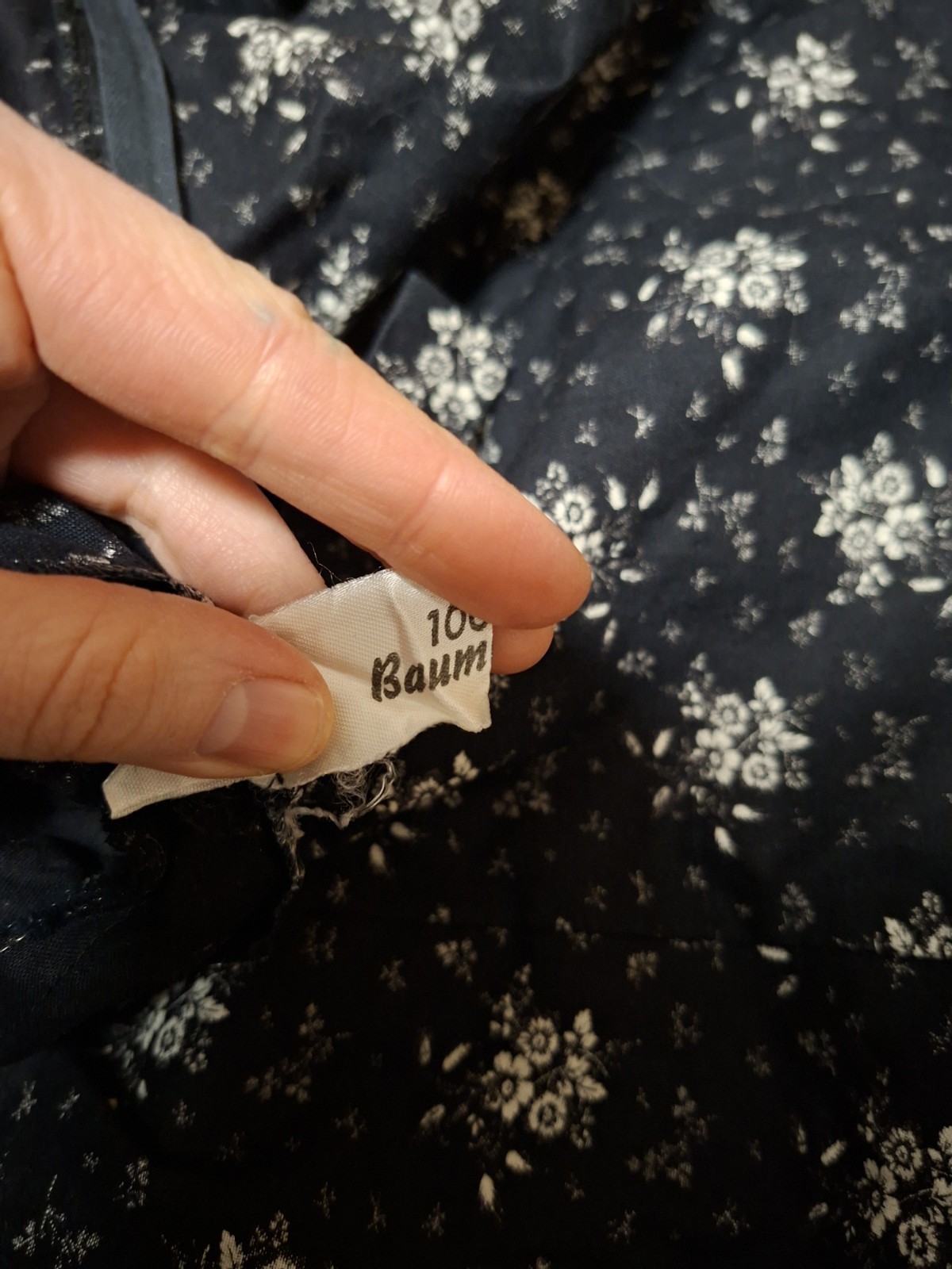 Vintage Betty Barclay Prairie Dress Black Floral Cotton Lace Cottagecore Dirndl