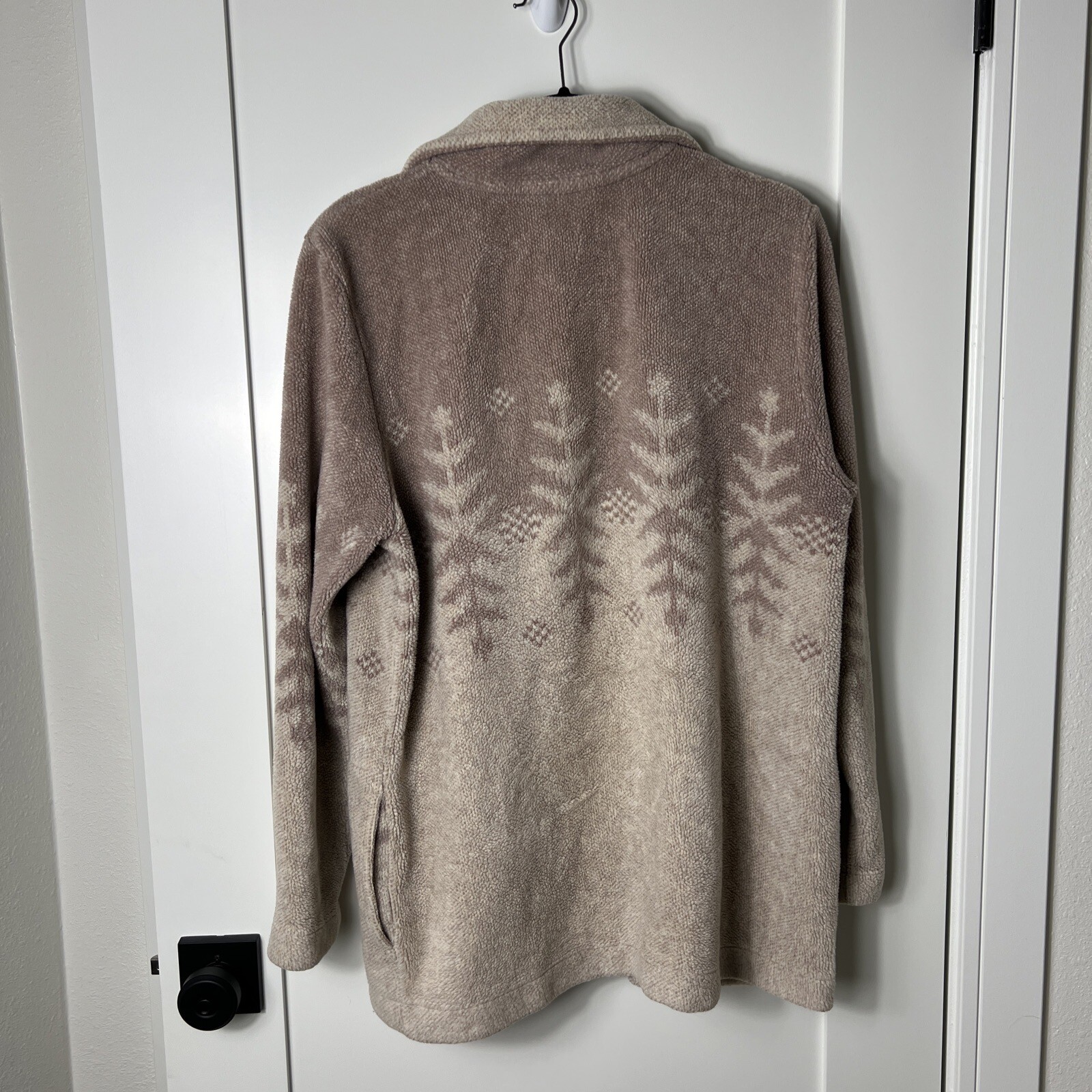 Vintage 90s County Clothing Co Fleece Jacket M Made in Canada Shacket Beige Tan
