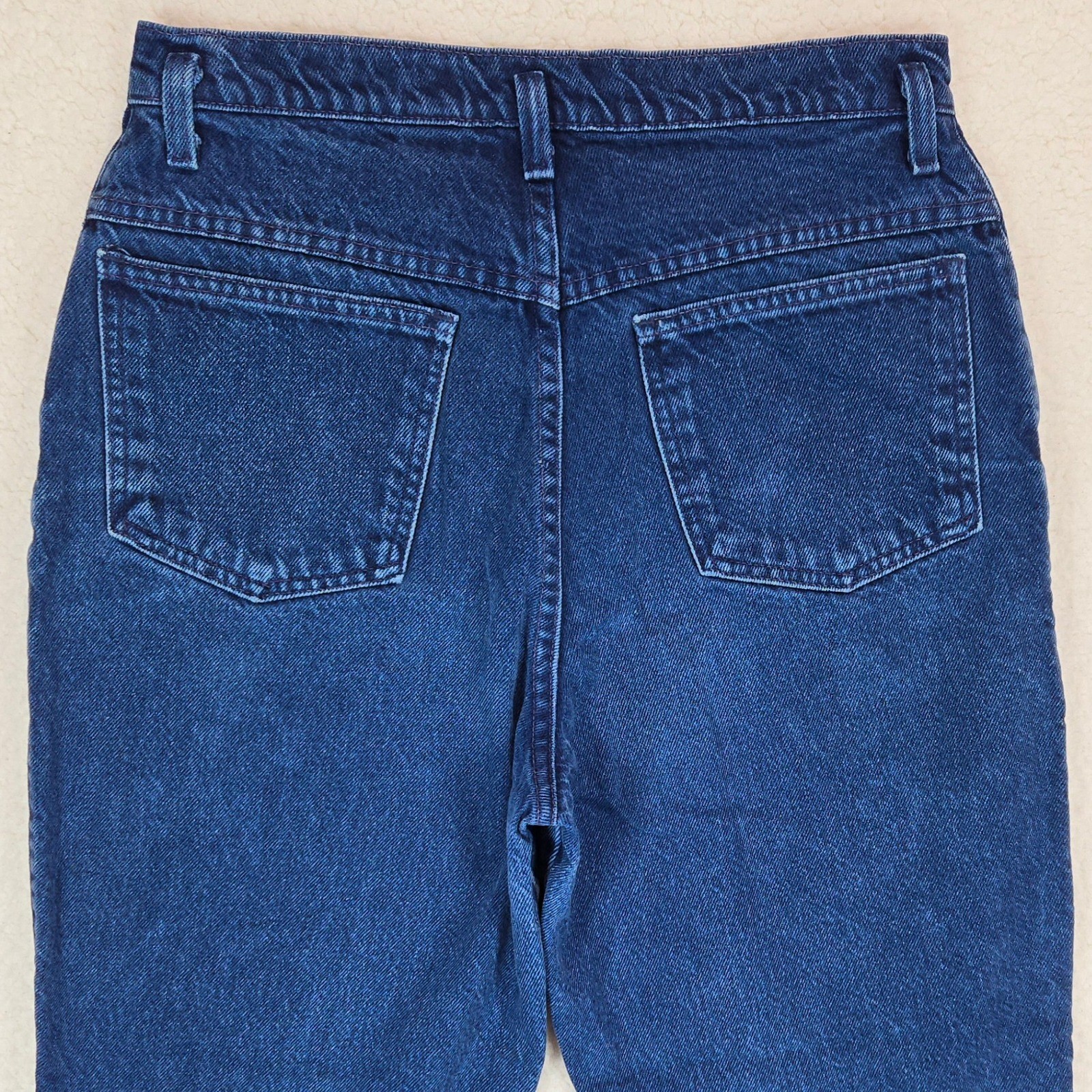 Sasson Mom Jeans Womens 30 Dark Blue High Waisted Tapered Leg Vintage 90s Cotton