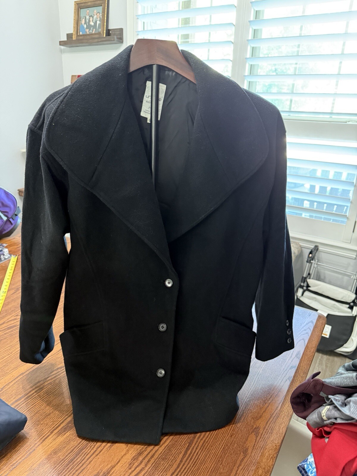 Vintage Ungaro Solo Donna Women’s Coat, Sz 42 /8 US, Black 100% Wool, Italy