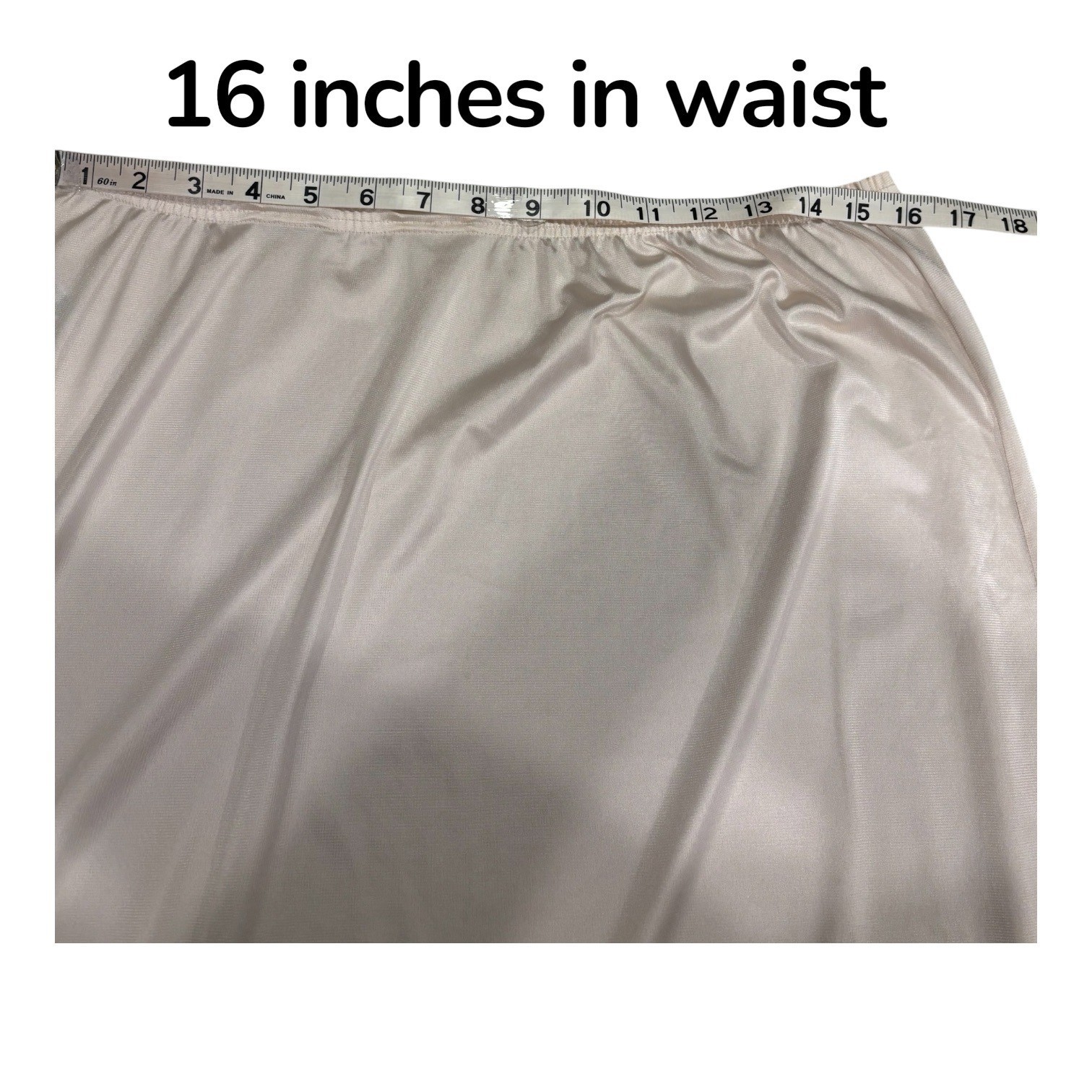 Vintage Applause Satin Half Slip Skirt Lace Hem Side Slit Ivory USA Made