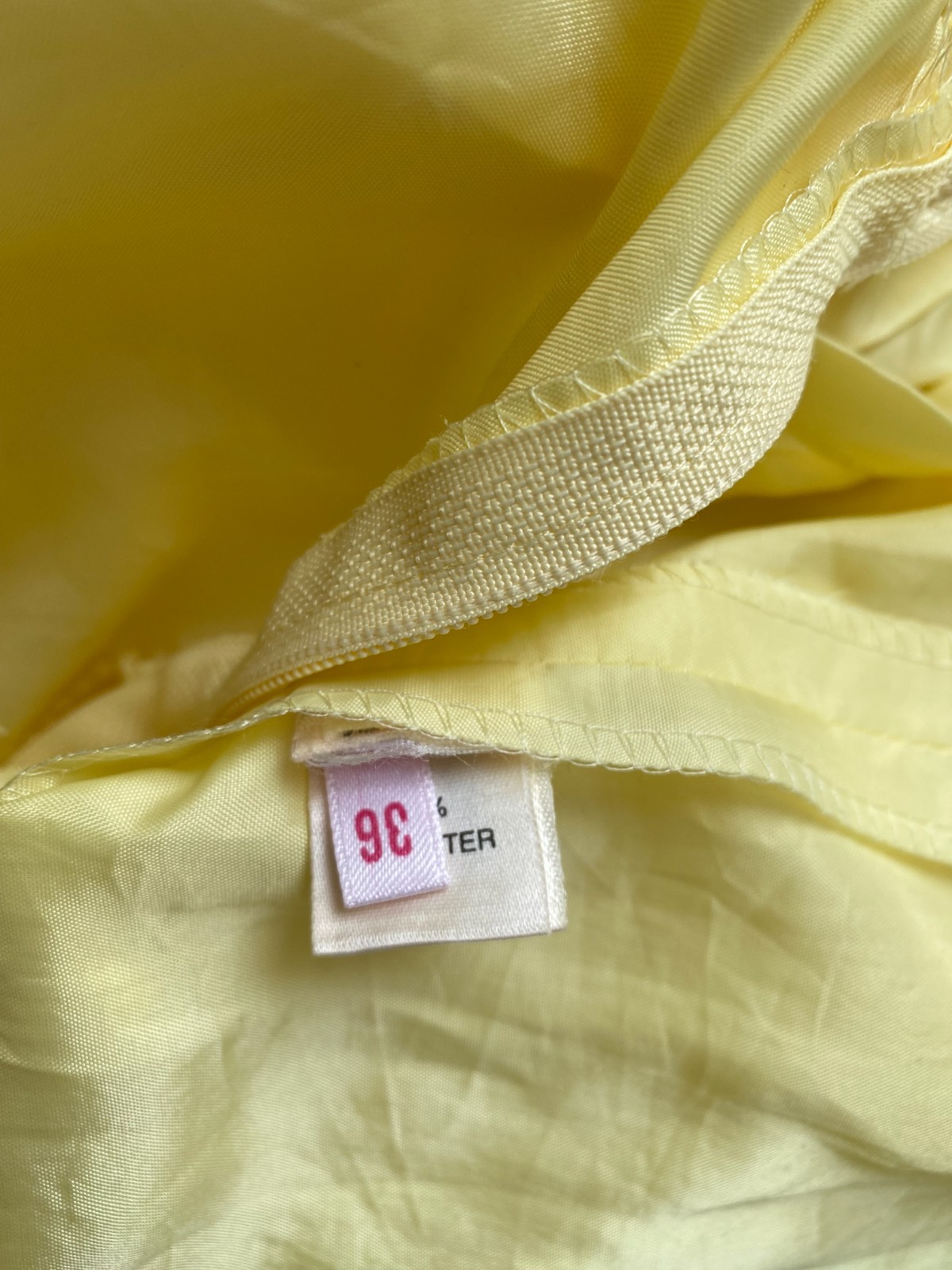 1980s Spaghetti Straps Ruffle Midi Dress Yellow Tiered Romantic Cottagecore EU36