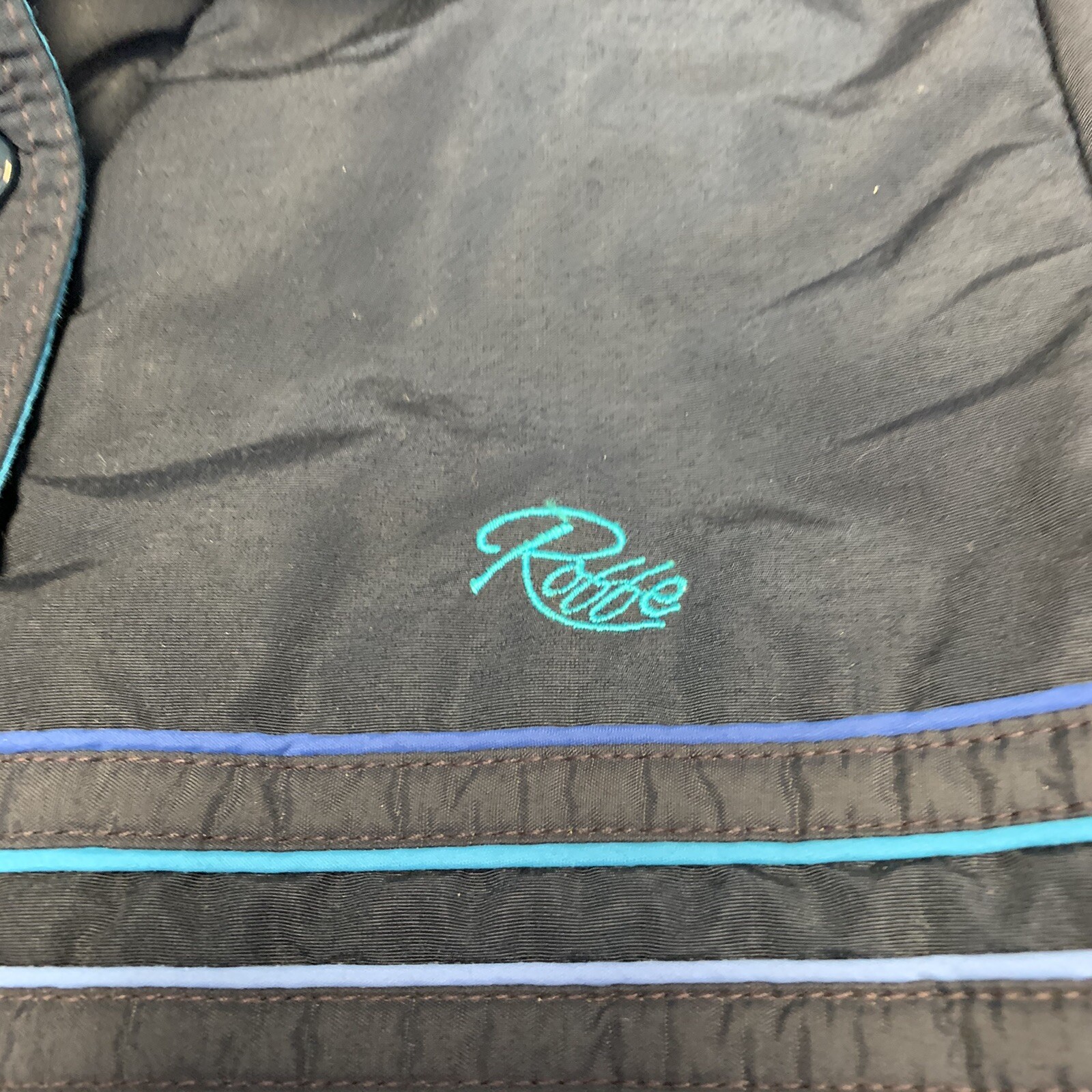Vtg 80s Robbe Ski Wear Jacket Winter Blue with Stripes Ladies Betsy Size 10 Rare