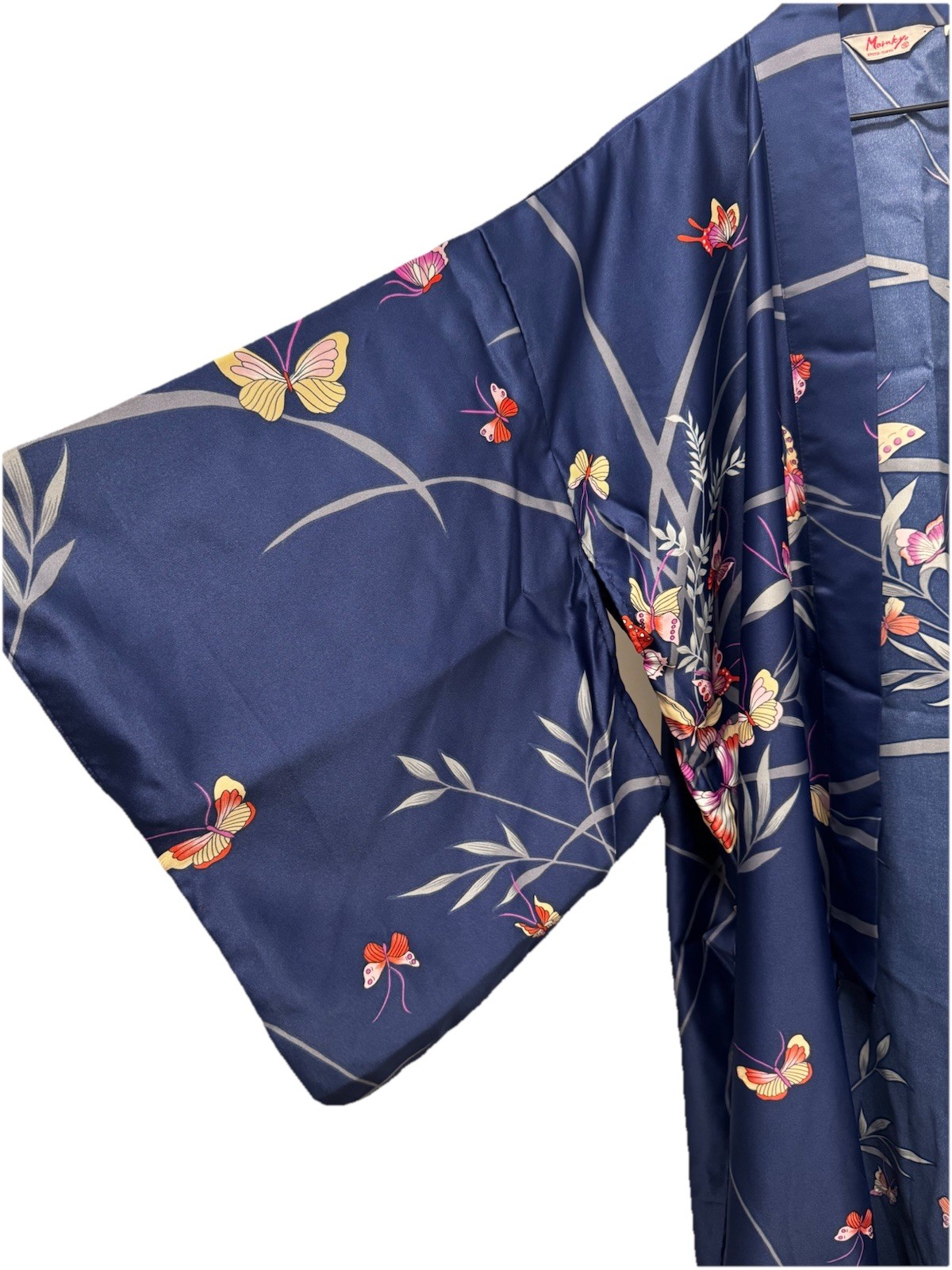 Vintage Marukyo Japanese Navy Blue Butterfly Kimono Robe Women’s OS Tokyo
