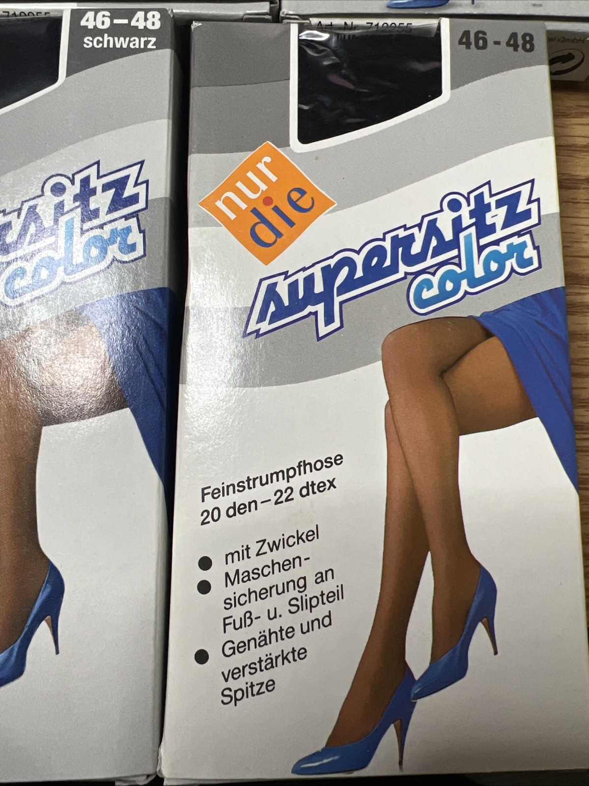 7 Nur Die Only The Vtg Sheer Nylon Tights 20 Den Size 46/48 Schwarz