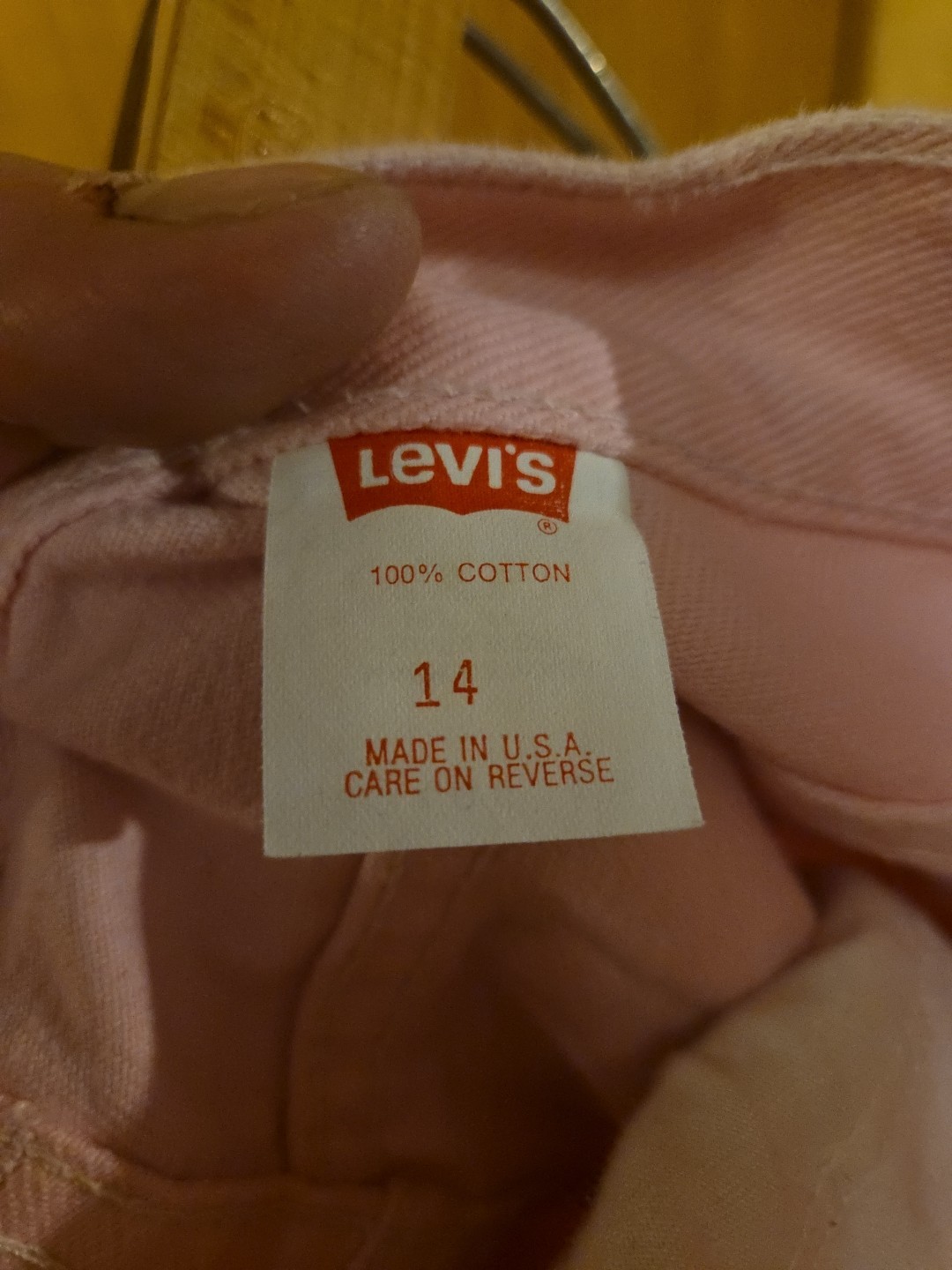Vintage 90s Levi’s NATIVE BLUE Pink Womens Denim Jeans Pants Size 14 30″ Inseam
