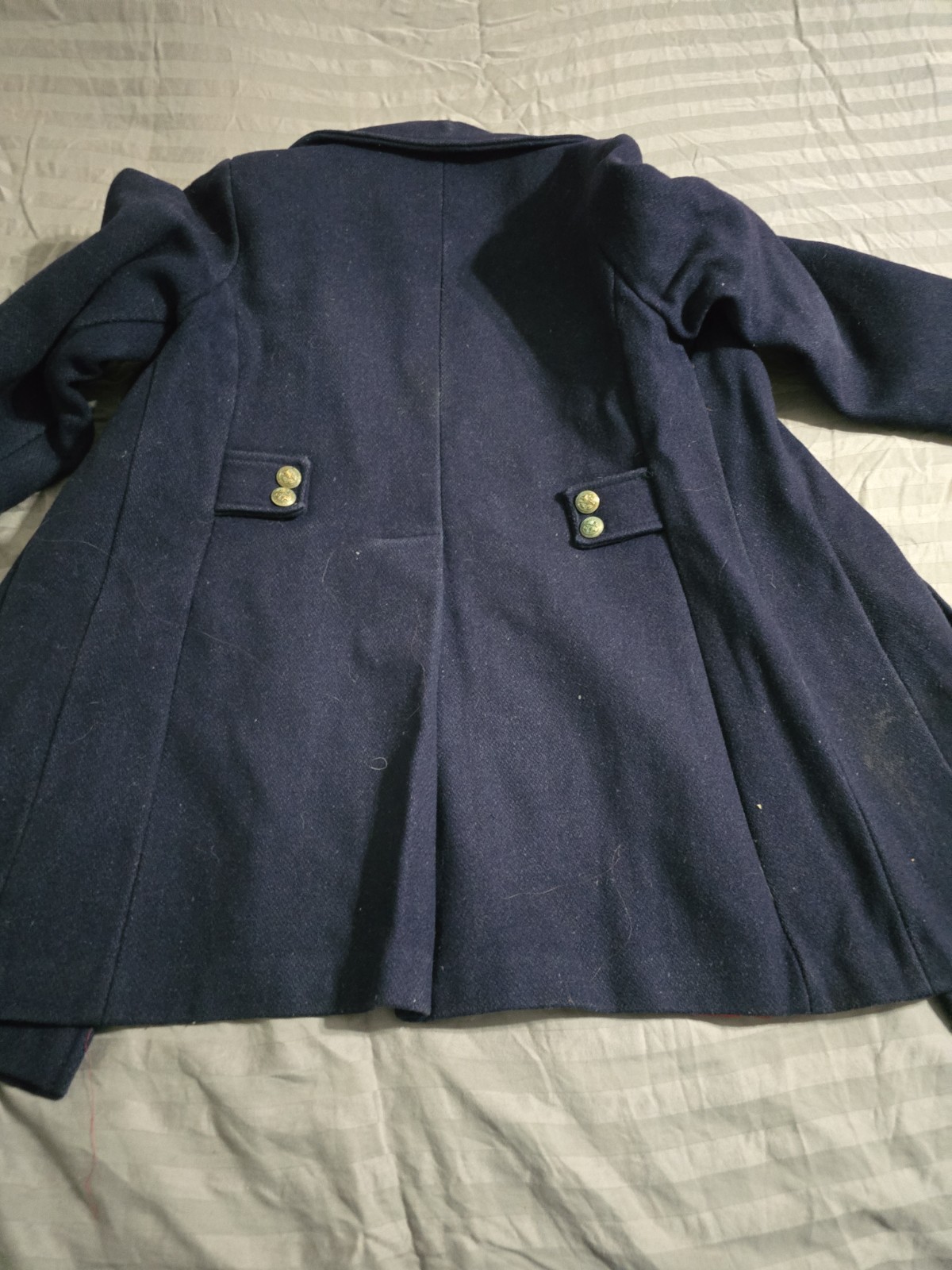 Vintage 50s Navy Blue Wool Pea Coat
