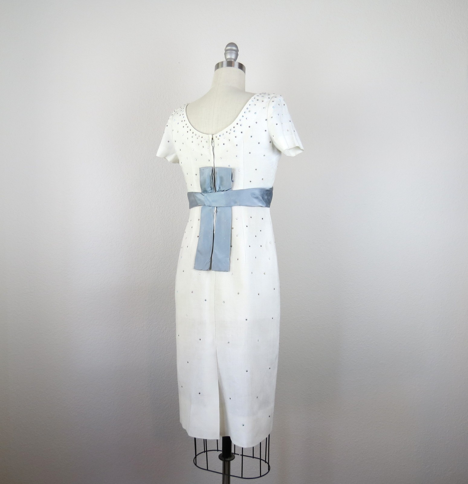 vintage 1950s formal dress cocktail courthouse wedding wiggle bridal size xs