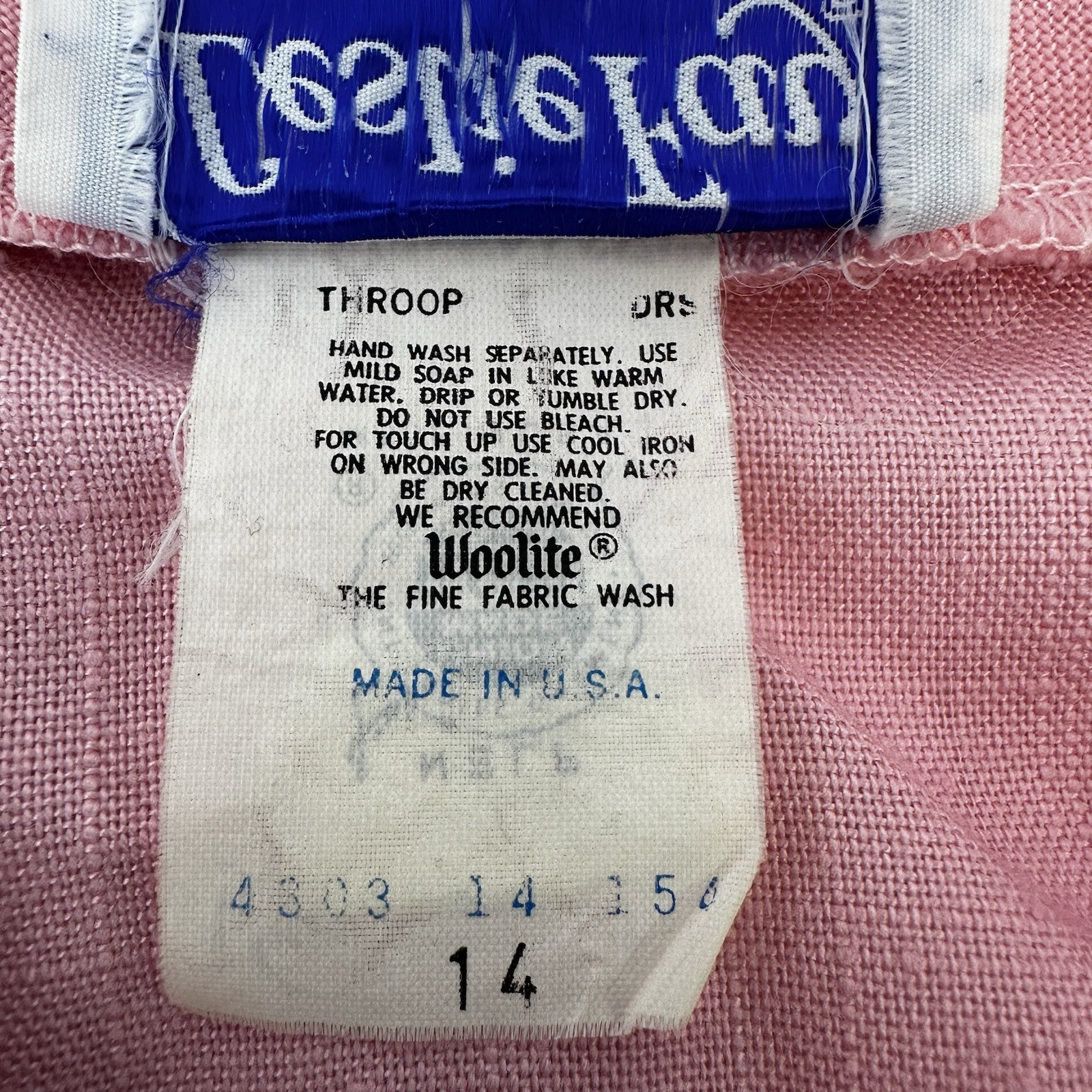 VTG Leslie Fay Womans Pink Shirt DressUSA Belted Pockets Cottagecore 90s 14 READ