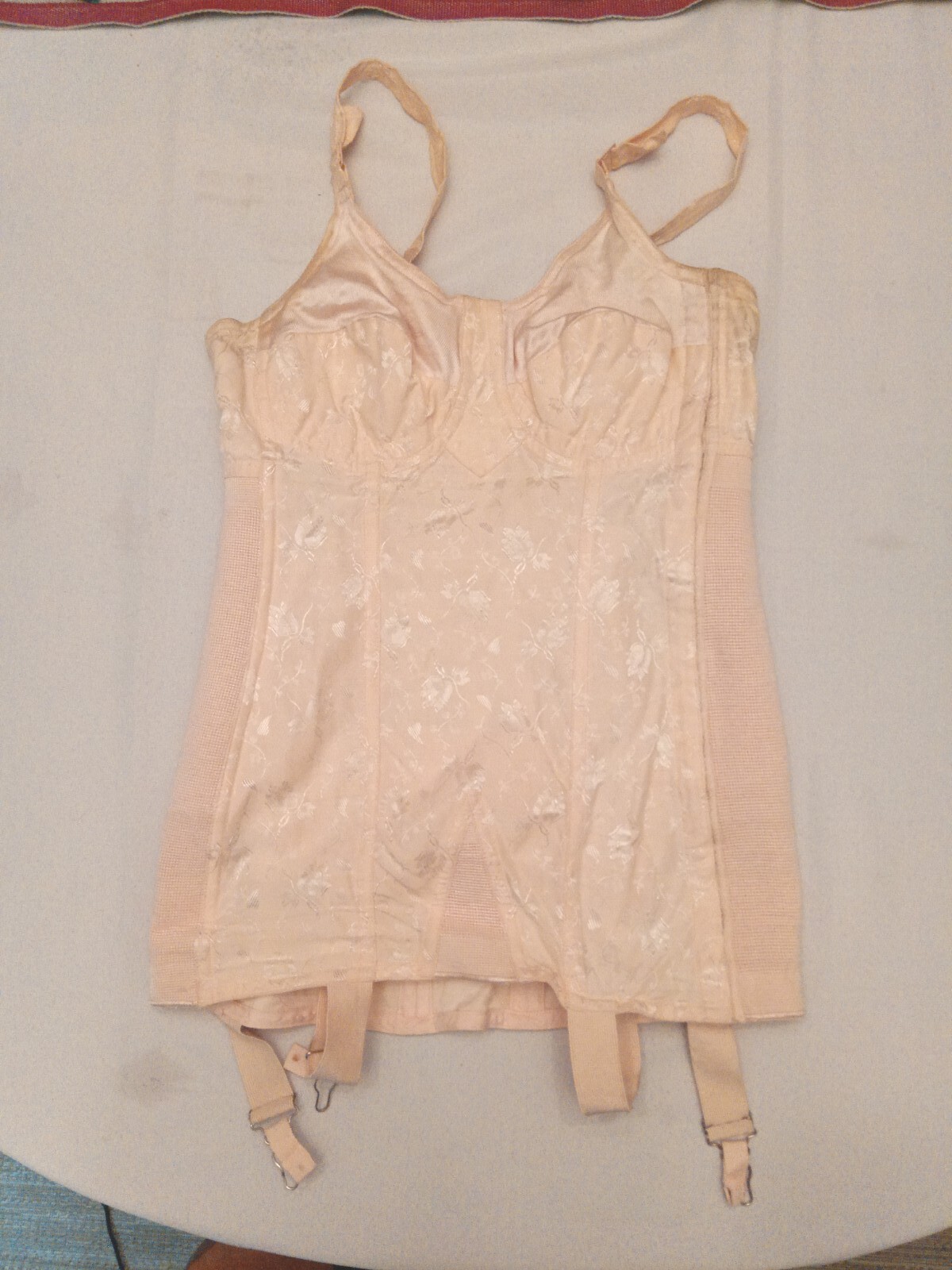 1940s 1950s Vintage Shape wear Girdle And Courset, Pink Floral Undergarments