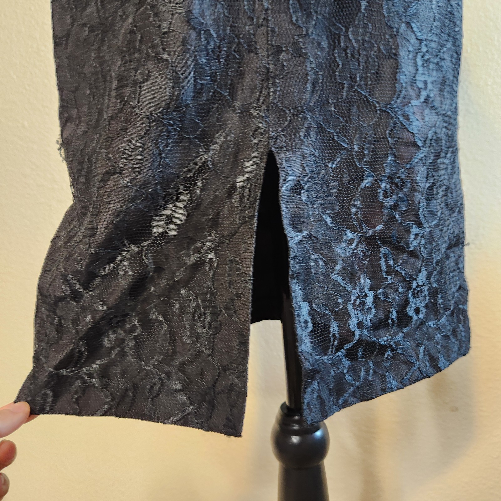 Vtg Black Lace One Shoulder Cocktail Dress 80s Peplum Climax For David Howard
