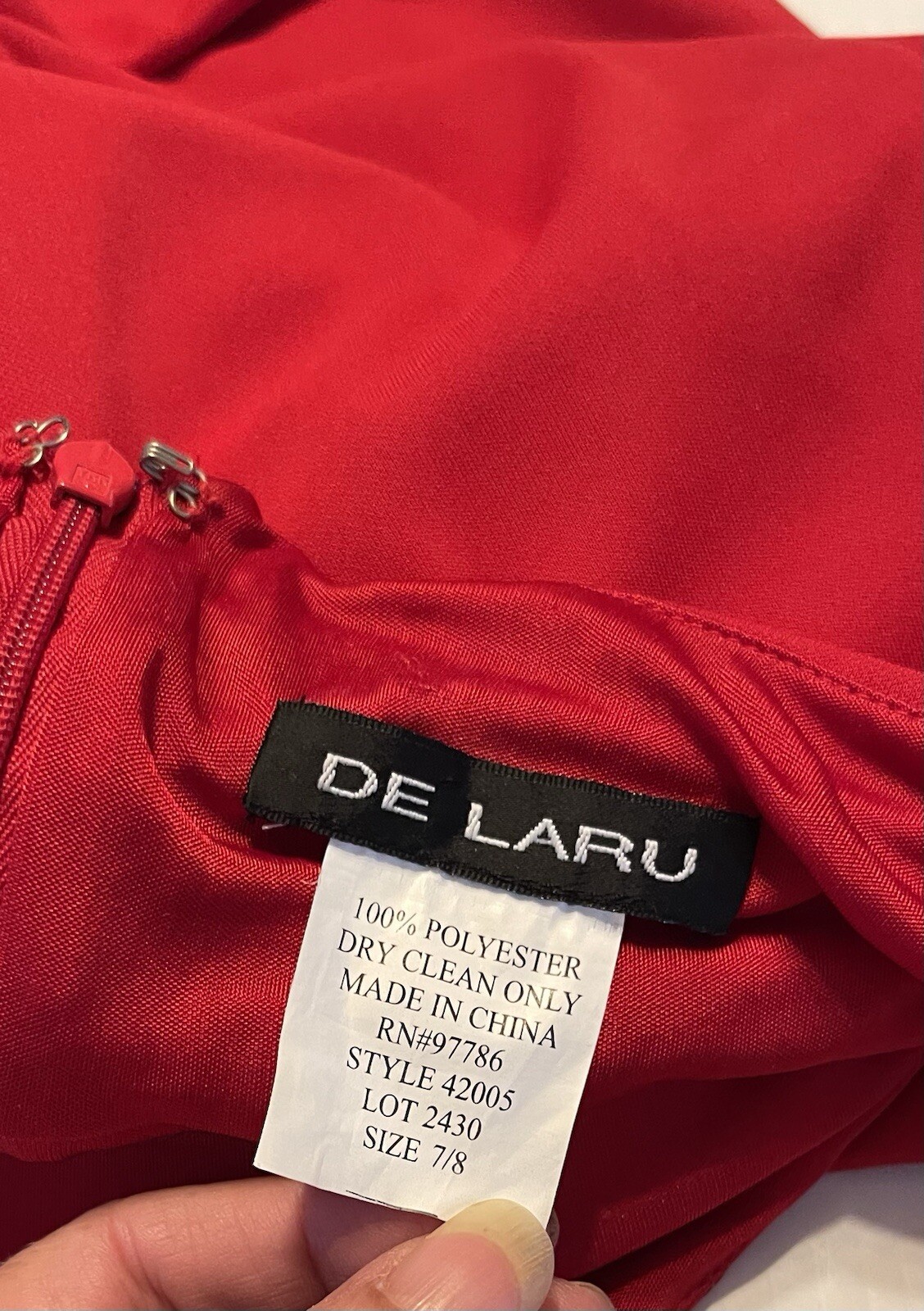 VTG De Laru Y2K Sexy Red Halter Dress Beading Rhinestone Size 8 A Line