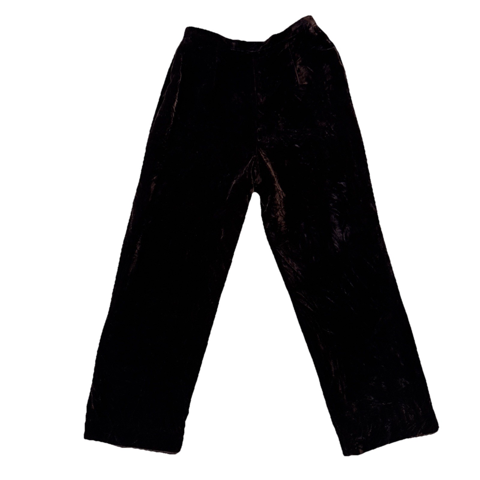 Vintage Ann Taylor Petite Dark Chocolate Brown Crushed Velvet Pants Lined Sz 4P