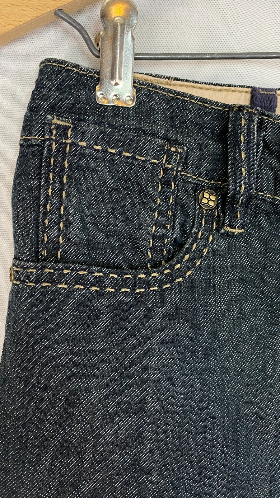 Vintage 1990s BCBG jeans 27 bootleg flare dark gray wash cotton denim mid rise