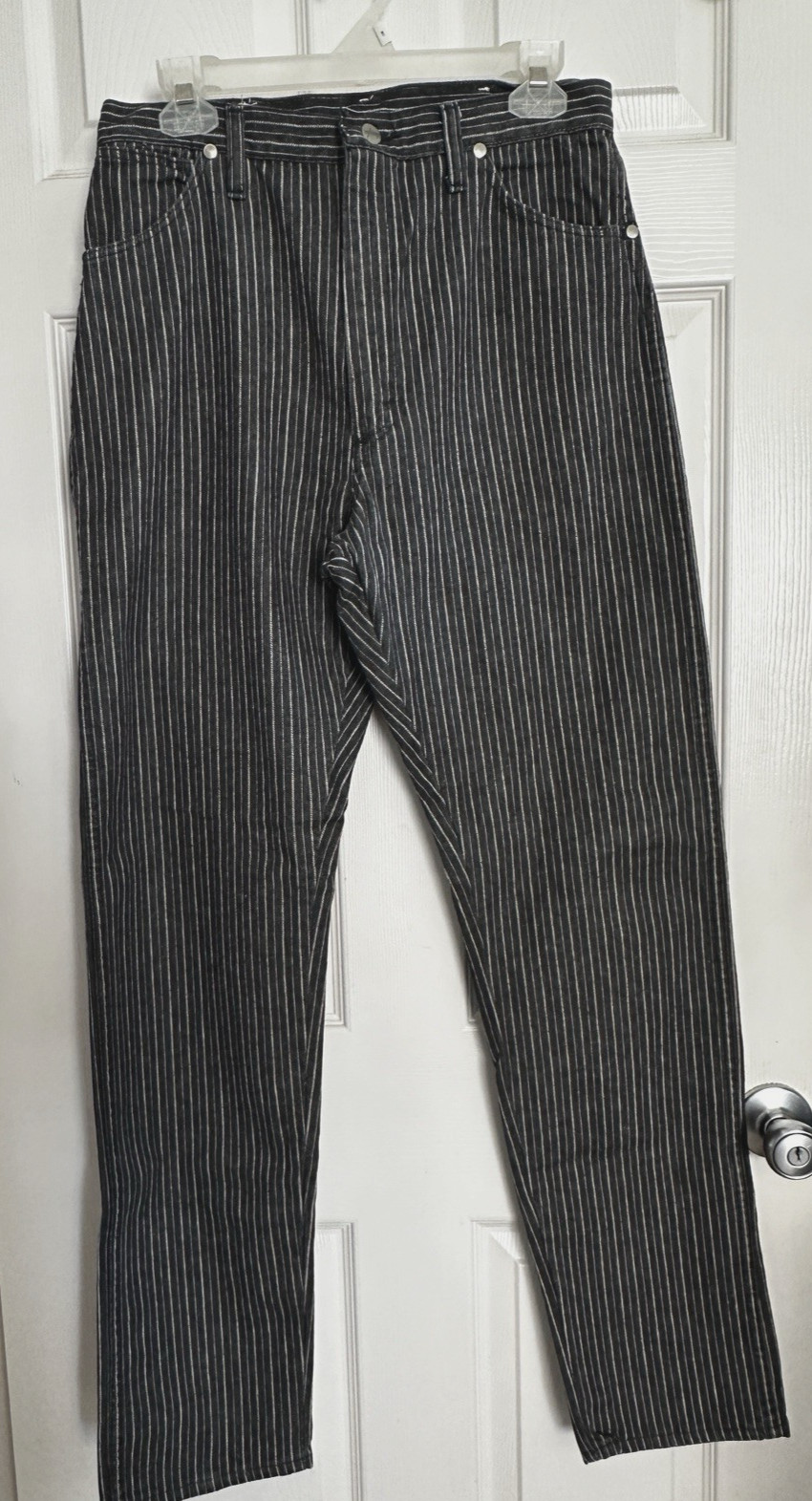Vintage Wrangler Women’s High Waist No Back Pockets pinstripe Denim Jeans 13/32
