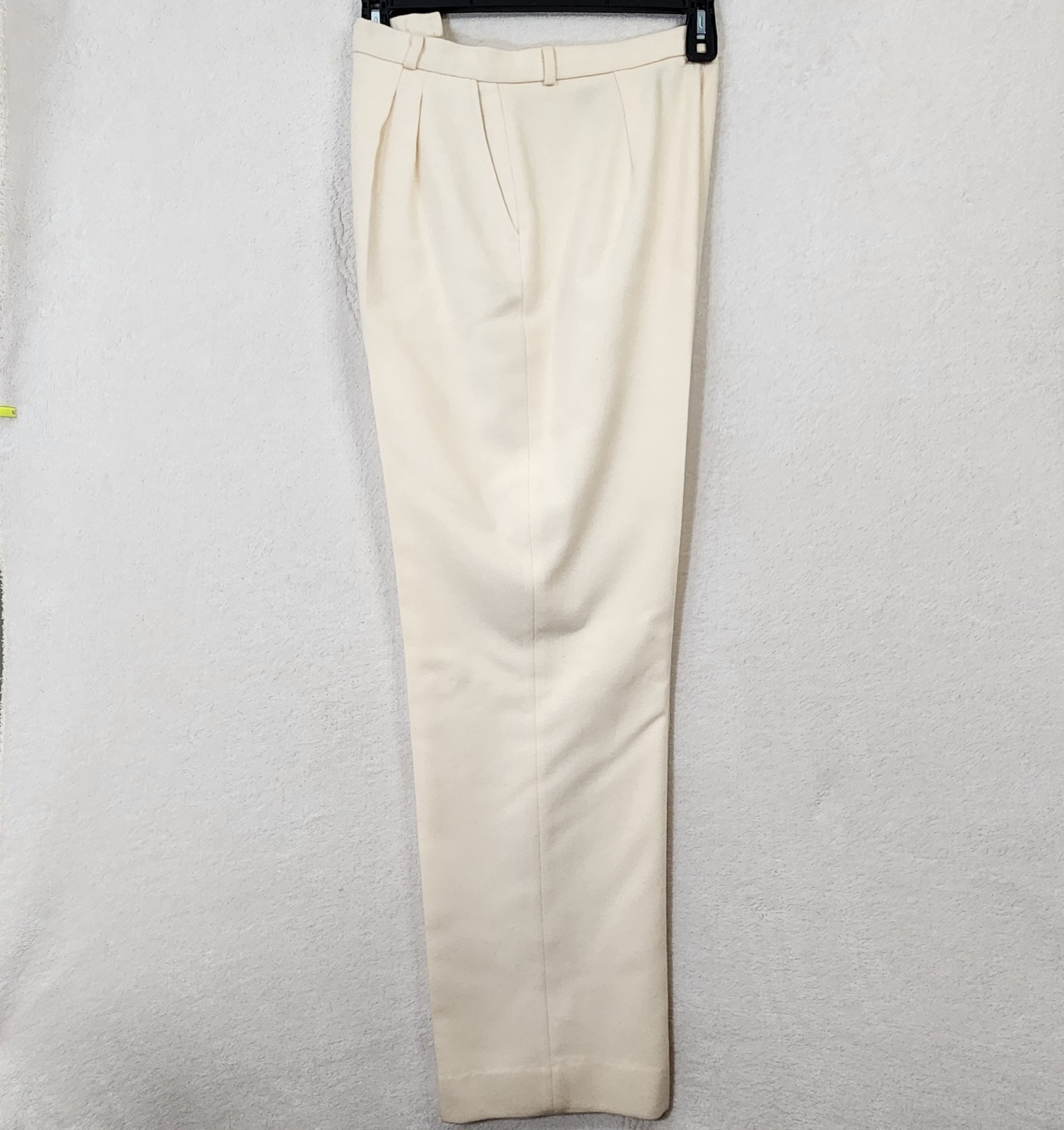 Classic Preppy Richard Evans 100% Pure Wool White Pleated Pants 16 Coastal Vtg