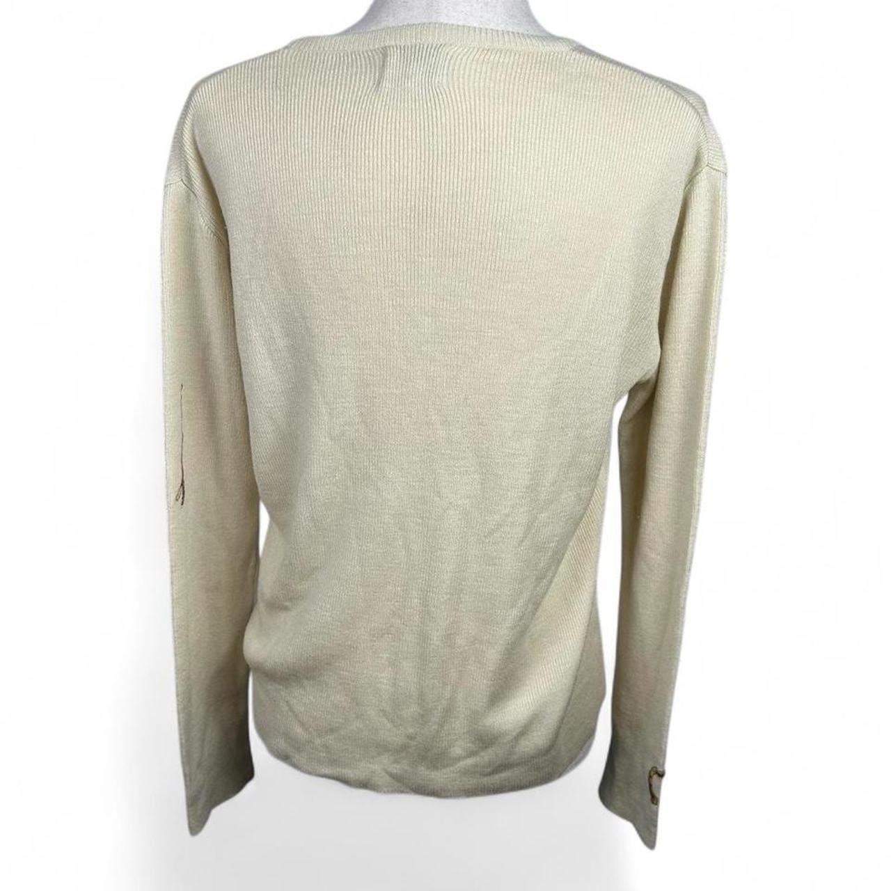 VTG 70s LeRoy Knitwear Horse Sweater Women’s M Cream Acrylic Equestrian Retro