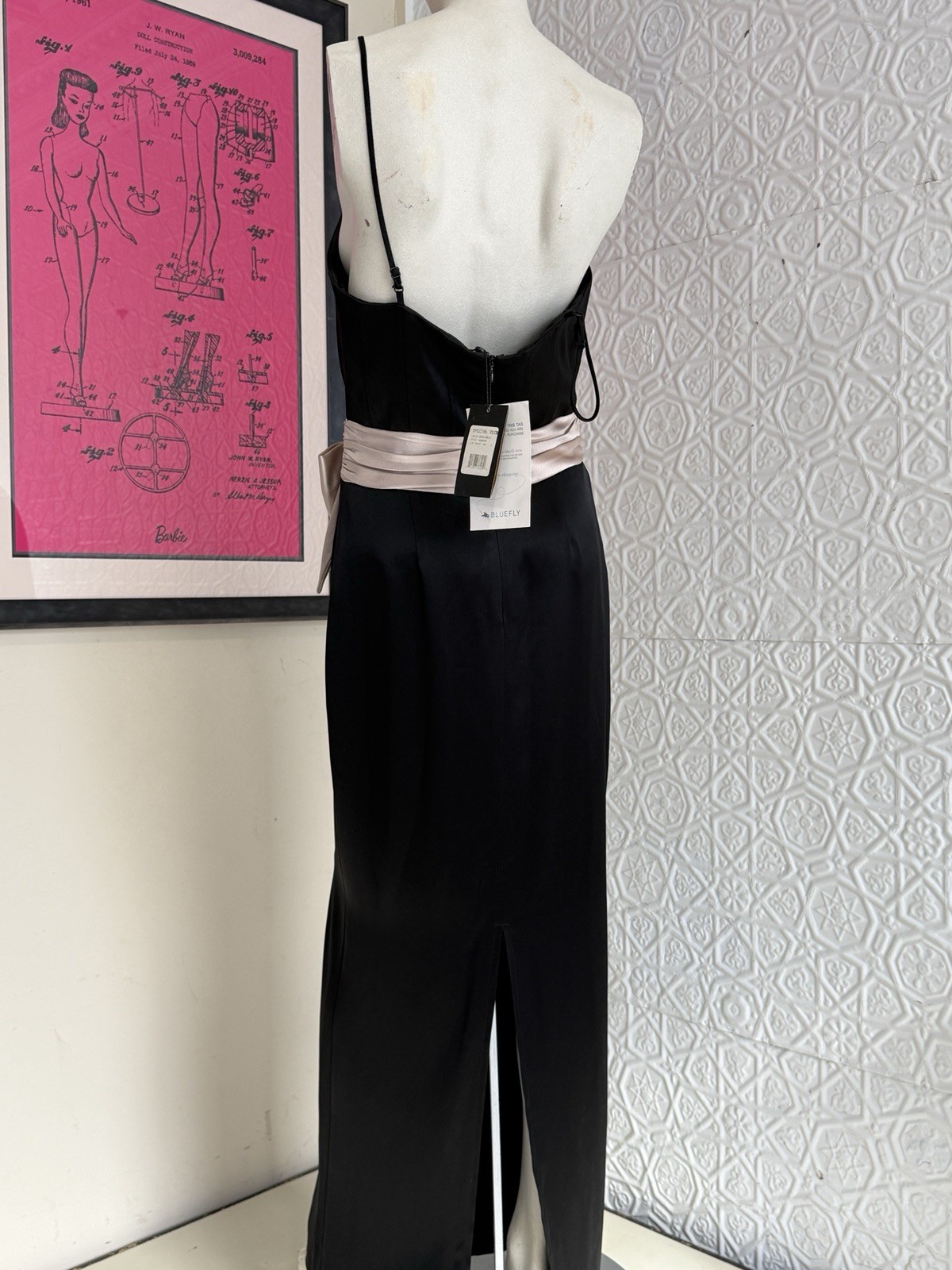 Vintage ABS Black Gown-Corset-Spaghetti strap-party dress NWT-1990s formal prom