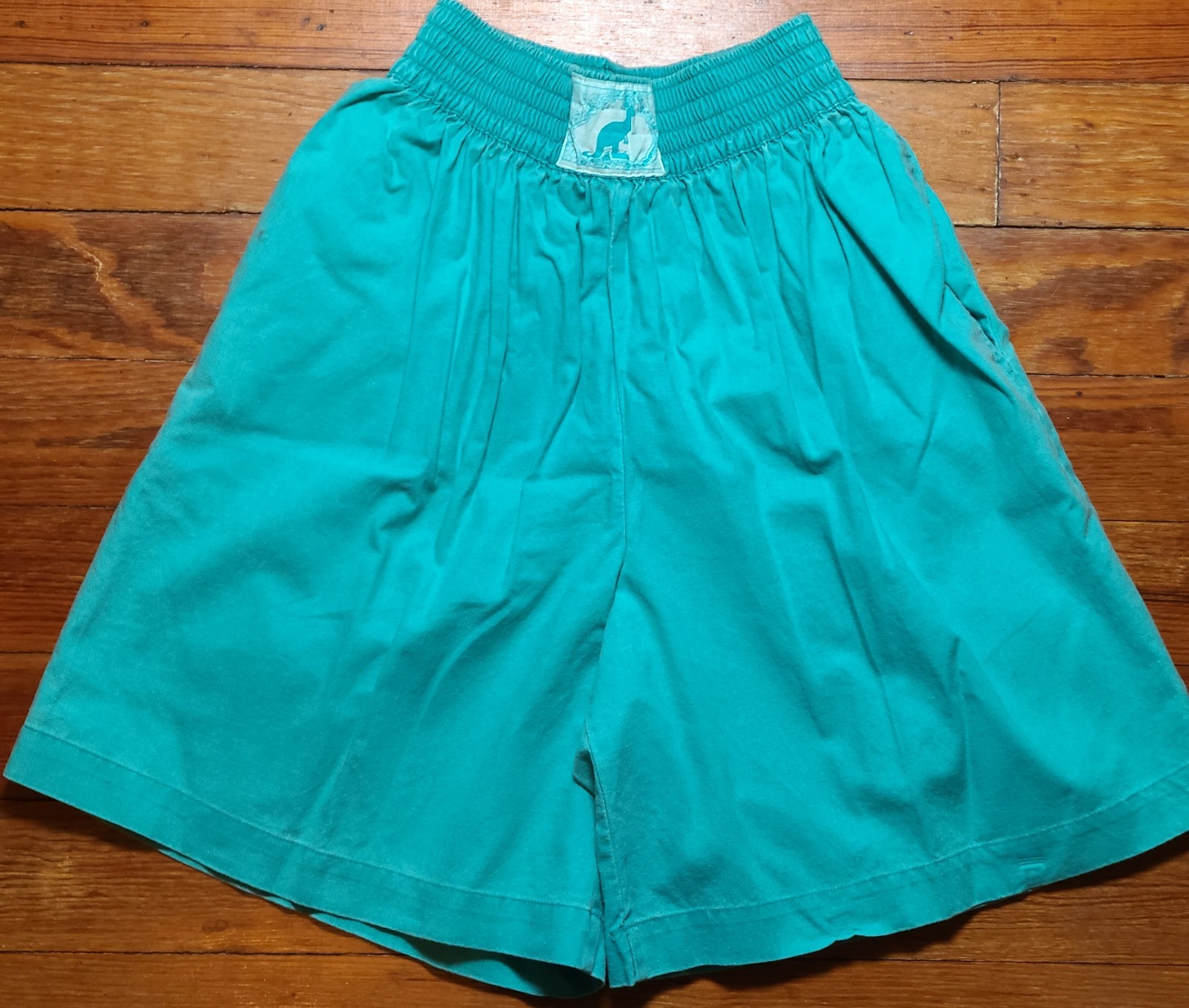 Vintage 80s Shorts Womens 7/8 Pull On Elastic Waist Cotton Baggy Loose Bermuda