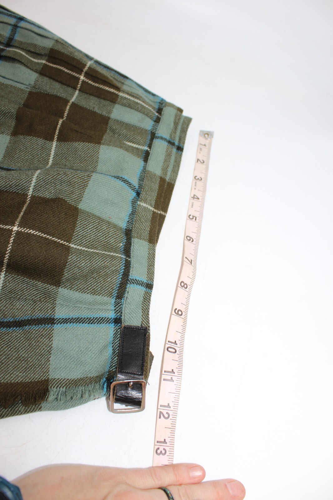 Green Brown Vintage Plaid Wrap Skirt Lined Scottish Irish Costume Classy Casual