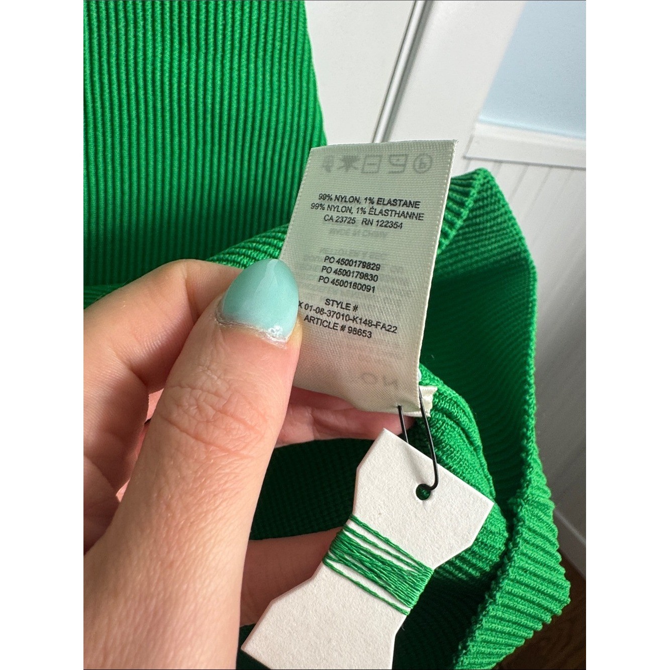 NWOT Aritzia Babaton Sculpt Knit One-Shoulder Dress Green Size Large