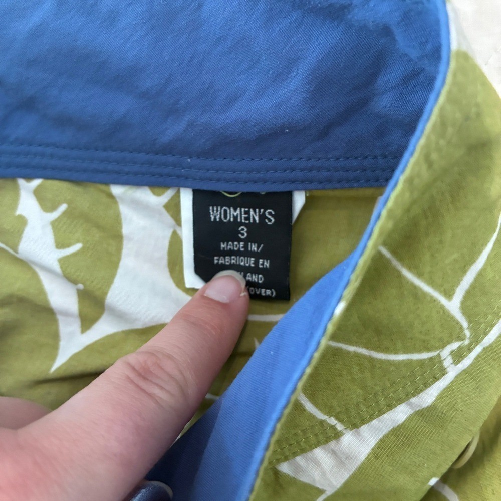 Vtg Y2K Patagonia Board Shorts W size 3 Green Floral Low Rise Lace Up Surf Beach