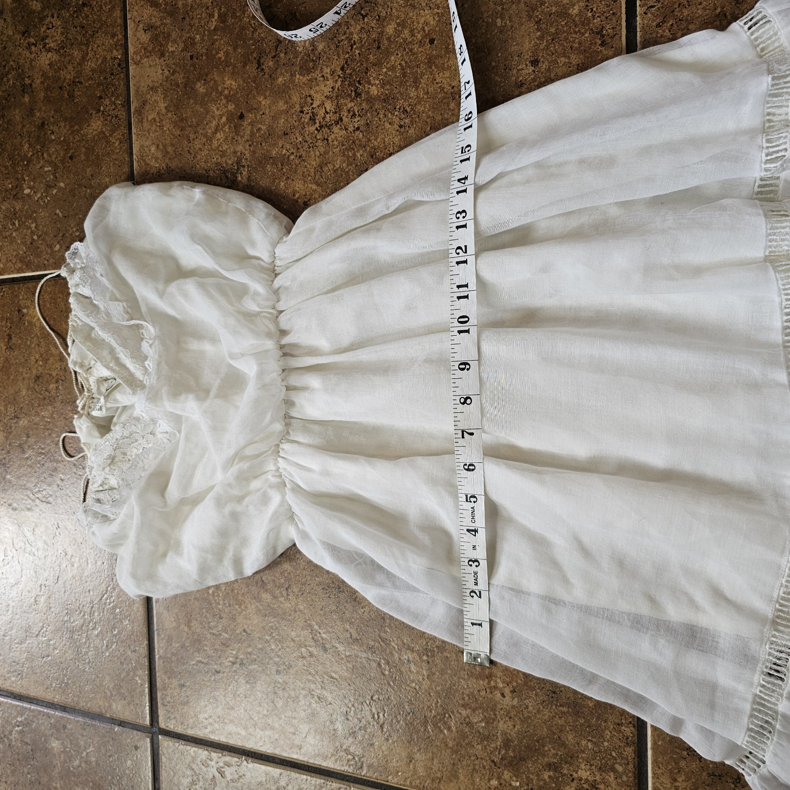 Vintage Roberta Maxi Dress White Lace Boho Coquette Romantic California Sundress
