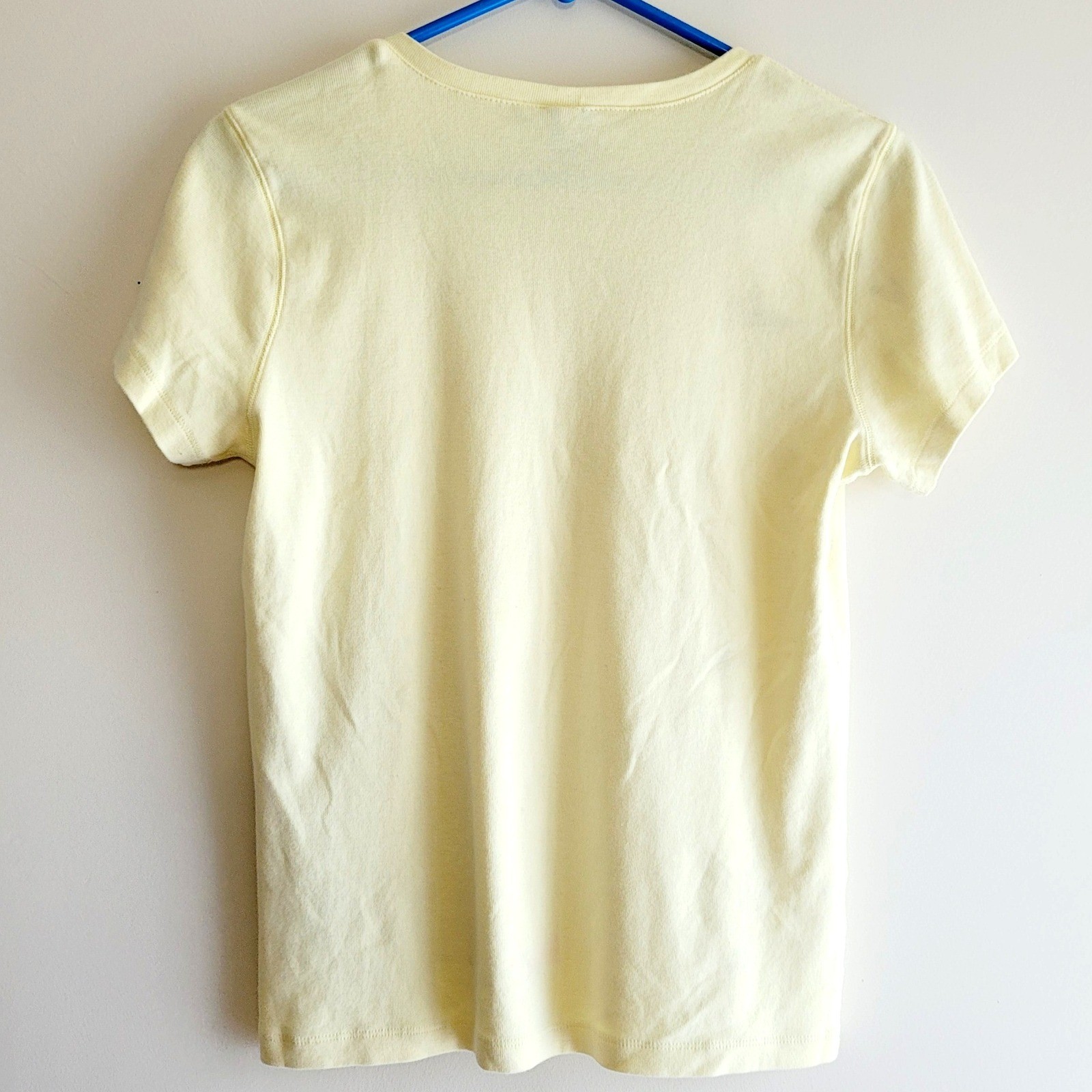 Vintage Gap Butter Yellow V-Neck T-Shirt, Women’s Large L, Cotton Y2K Minimalist