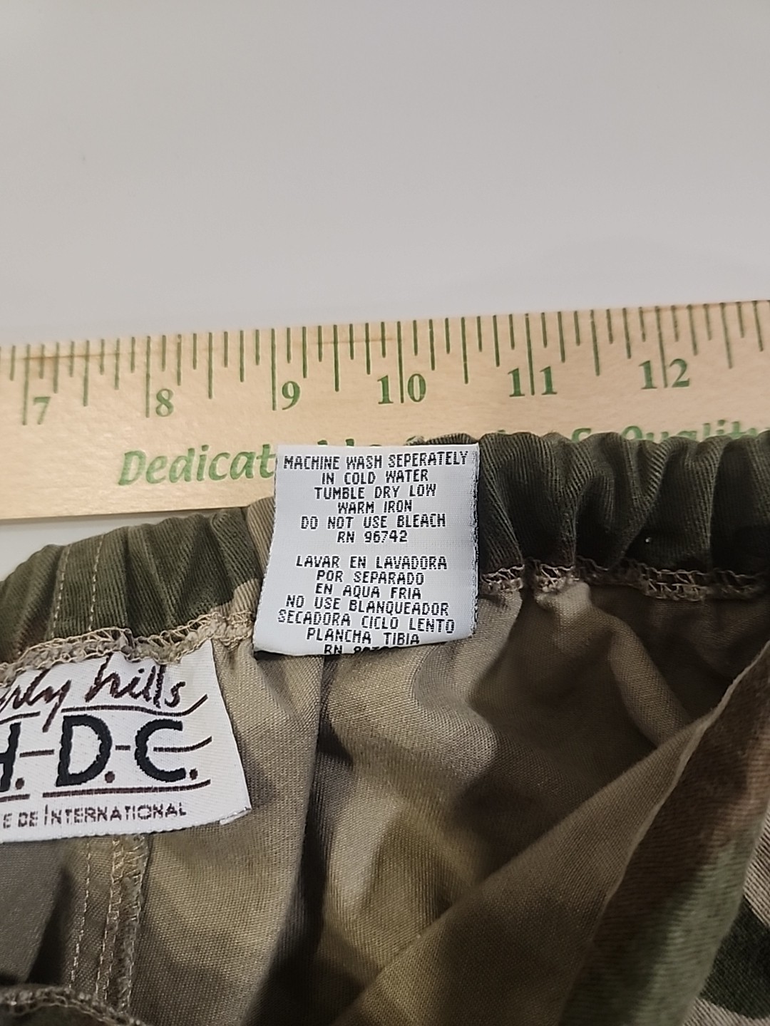Vintage Beverly Hills B.H.D.C. Camouflage Drawstring Cargo Pants. Ladies Large