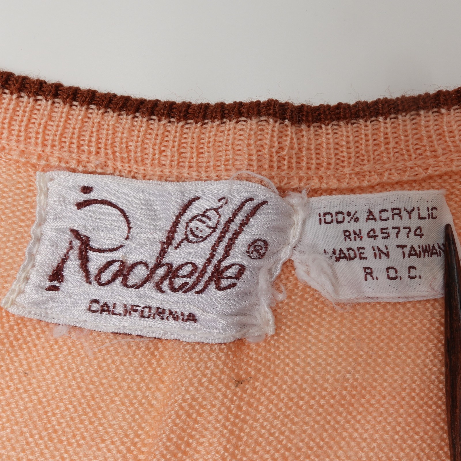 Vintage 60s 70s Rochelle California Dog Puppy Sweater Womens Medium Knit Embroid
