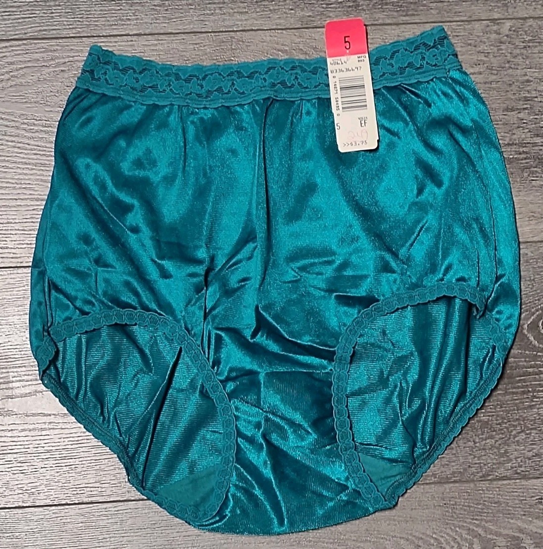 Vtg NWT Maidenform Wise Buys Silky Granny Panty Green Size 5 Style 40614