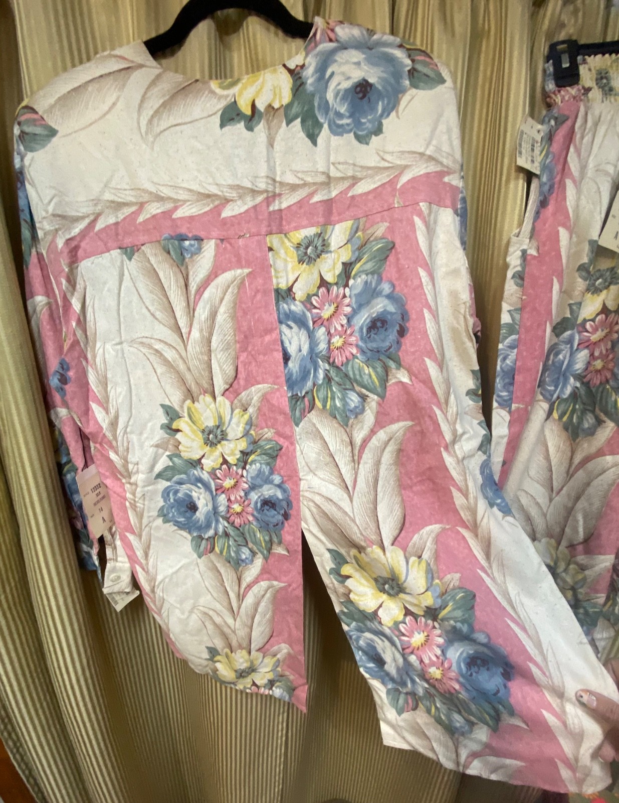 Vtg 1980s Karen Kane Oversize Top and Wide Leg Gaucho Pants Set Sz 12 Rayon NWT