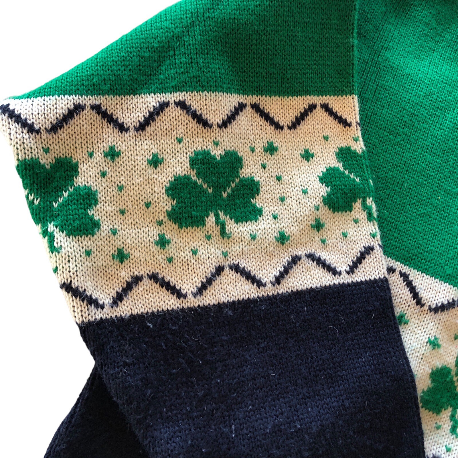Vtg Blarney Castle Irish Sweater Size Medium Pullover Shamrocks St Patricks Day