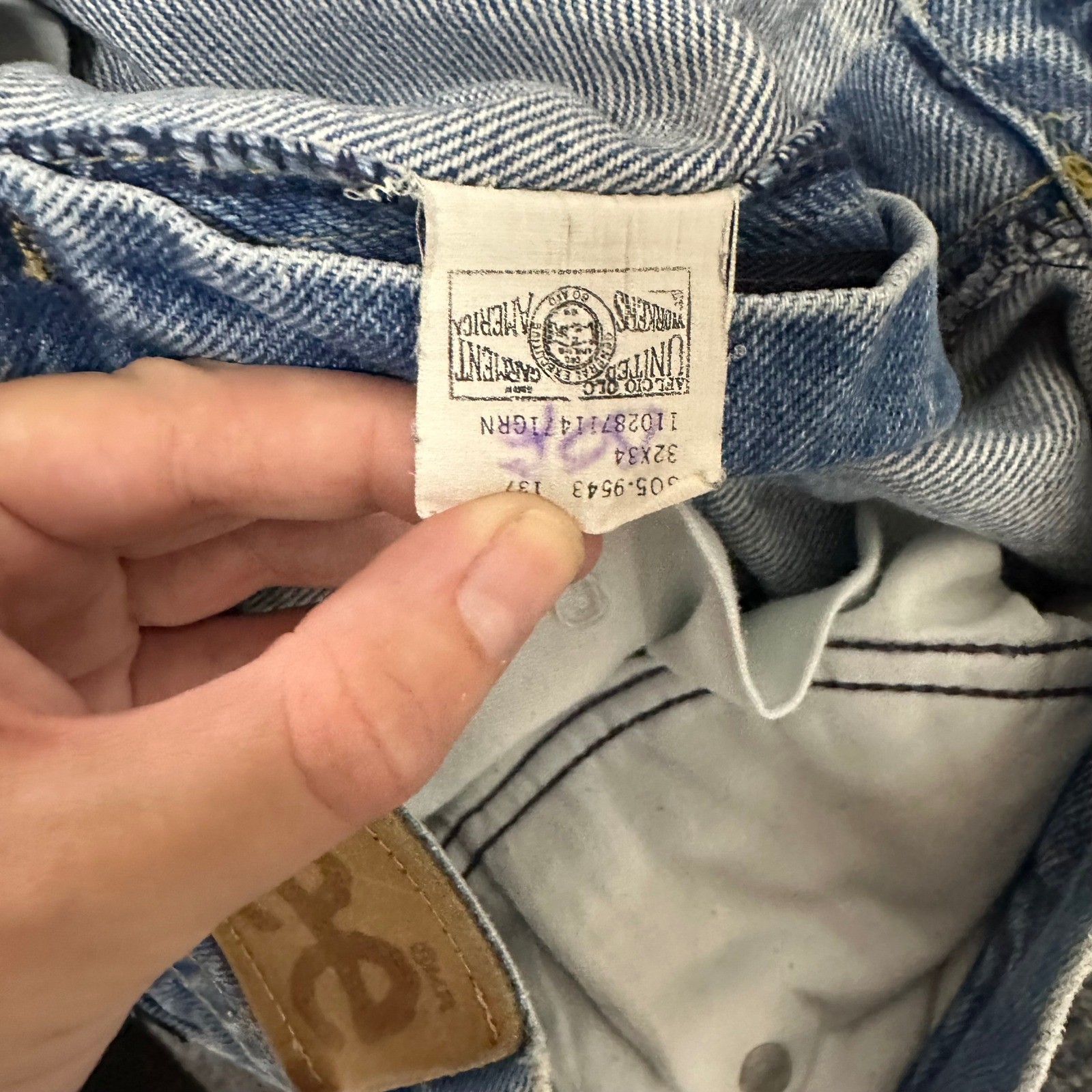 Lee Jeans Womens Size 32×34 Blue High Rise Straight Leg Denim Vintage