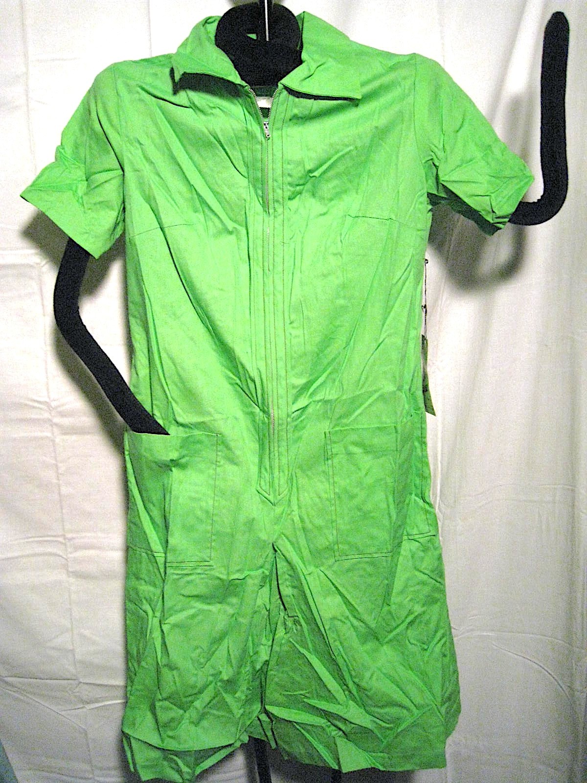 Sears Zip & Dash Culotte Romper Green – Vintage 1970s NWT Deadstock